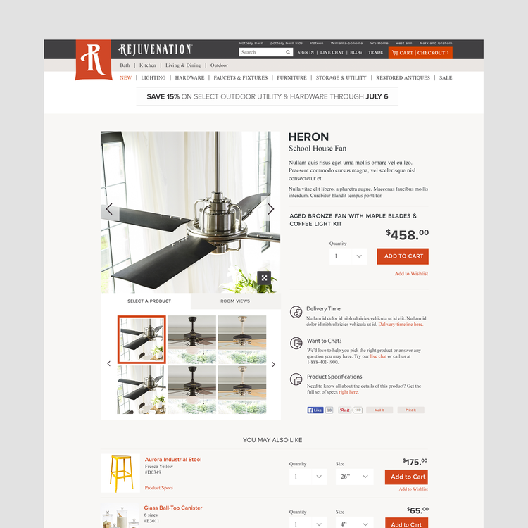 Ecommerce product detail page redesign