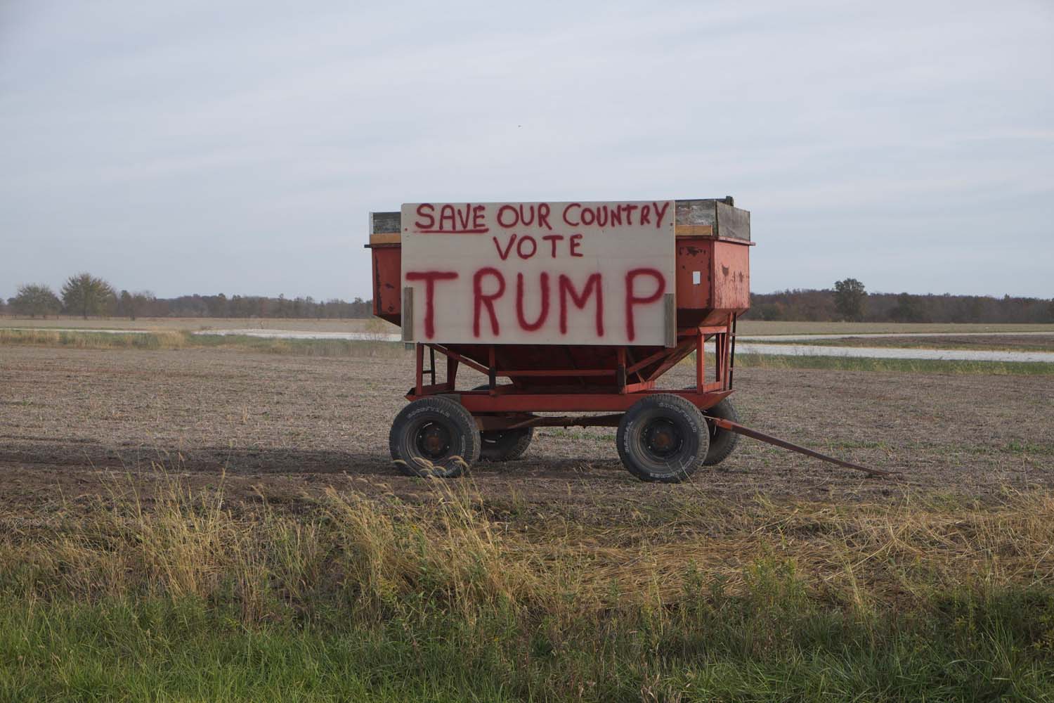  Save Our Country, Vote Trump sign in the countryside of Adams County, IL. November, 2016 