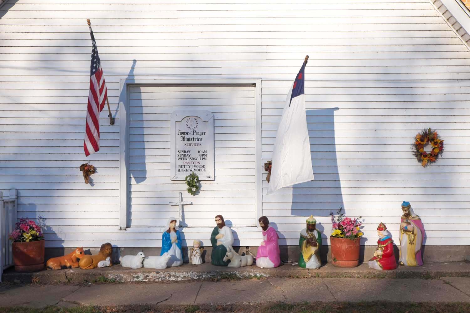  Nativity scene outside of the House of Prayer Ministries. Kinderhhook, IL. November, 2016 