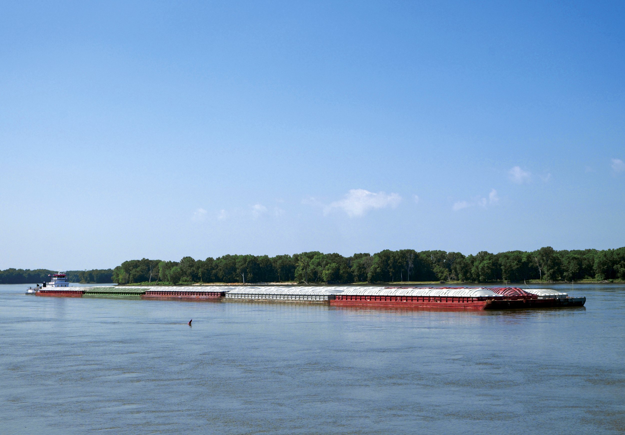  Barges on the Mississippi River. Hamburg, IL. July, 2017 