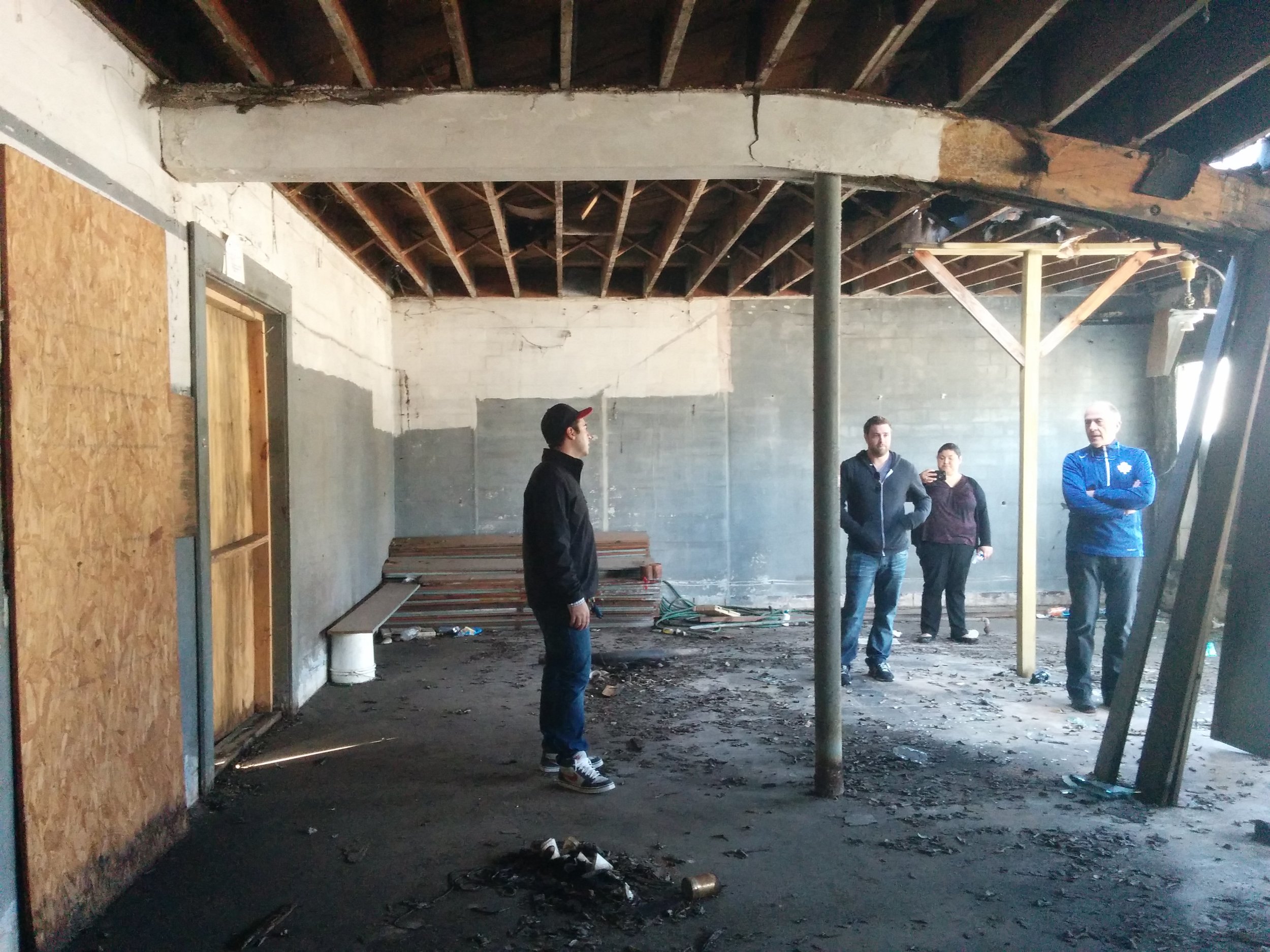 Inside the building