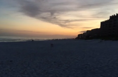 The sun going down
