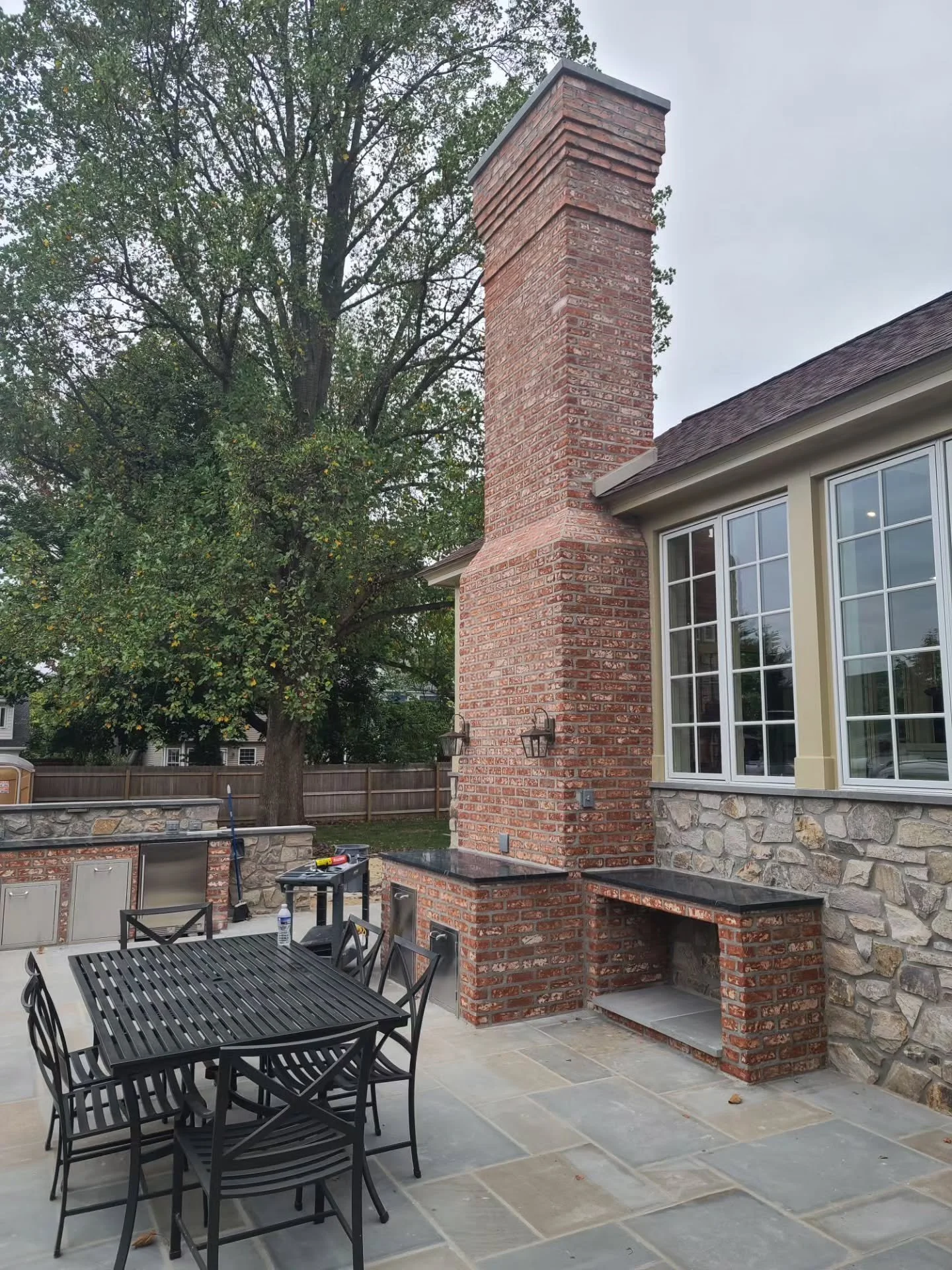 The new outdoor kitchen with a pizza oven is looking great at our Ambler addition project. We're just weeks away from the final reveal!

#cunnarch
#philadelphiaarchitect
#mainlinearchitect #customhomes #homeaddition #houseaddition #outdoorkitchen #pi