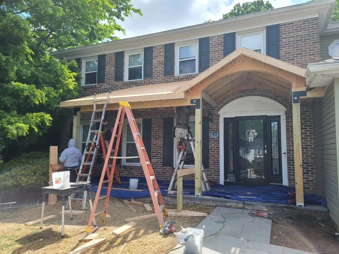 Project update in Lansdale - A new covered front porch is under construction. It will increase the curb appeal and the functionality of this home.