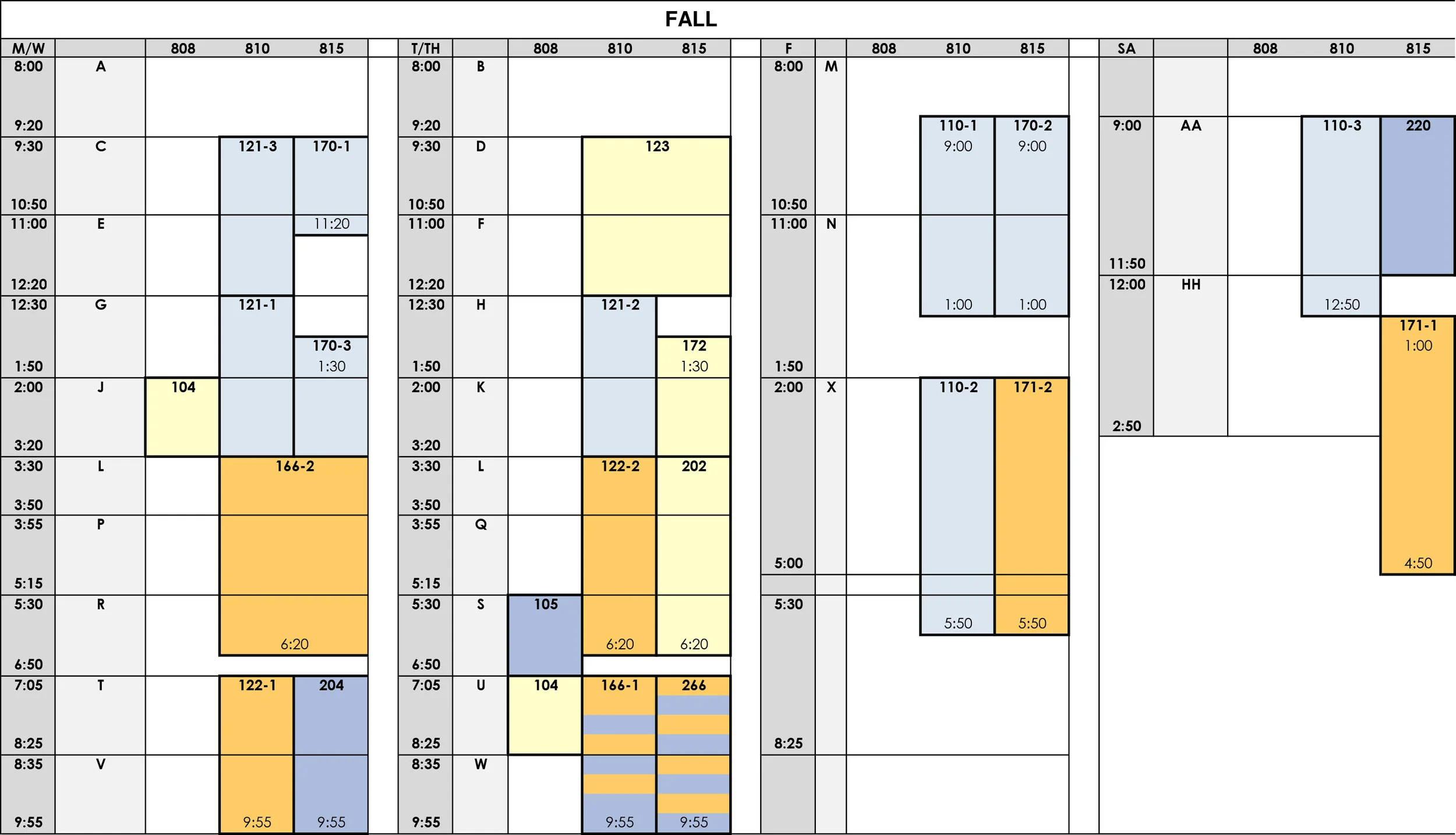 Class Schedules — CCC Architecture