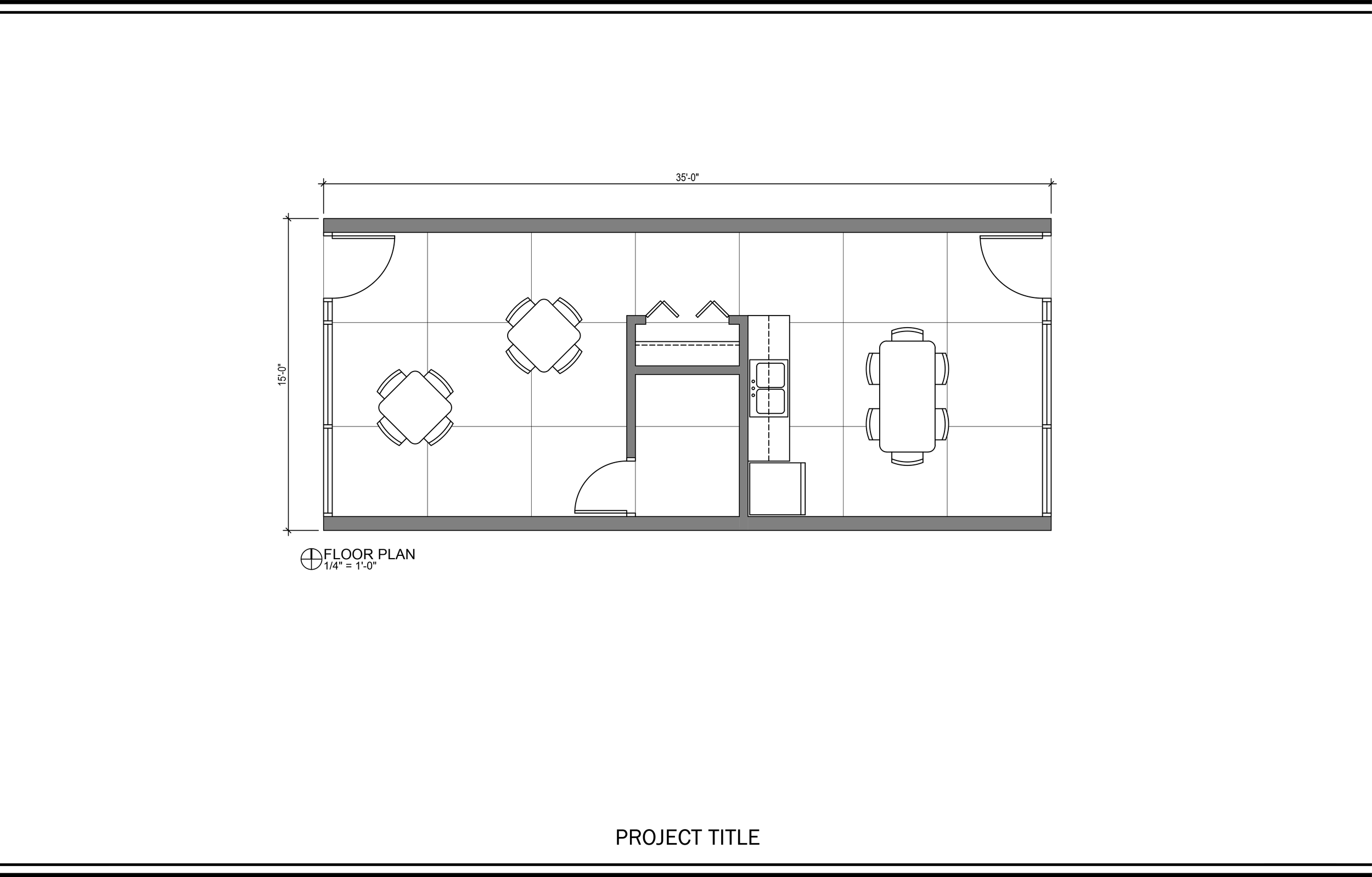Architectural Floor Plan at 1/4" =1'-0" scale