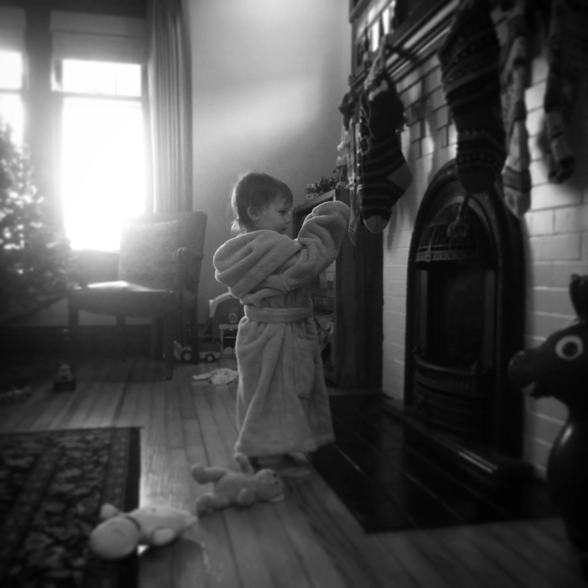 Lucy. Wearing Phoebe's Robe. 12-11-16.
