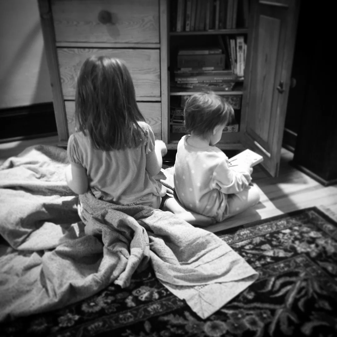   Phoebe &amp; Lucy. PJs, Blankets &amp; Books. 11-22-16.  