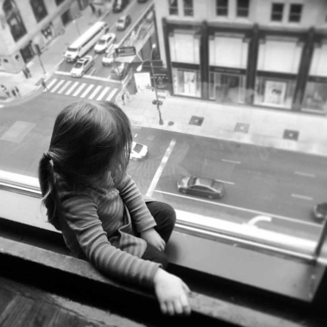   Phoebe. Waiting for Santa. Chicago. 12-12-15.  