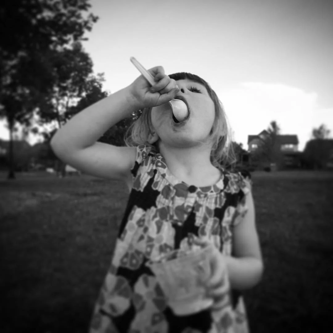   Phoebe. Eating Ice Cream. 7-17-16.  