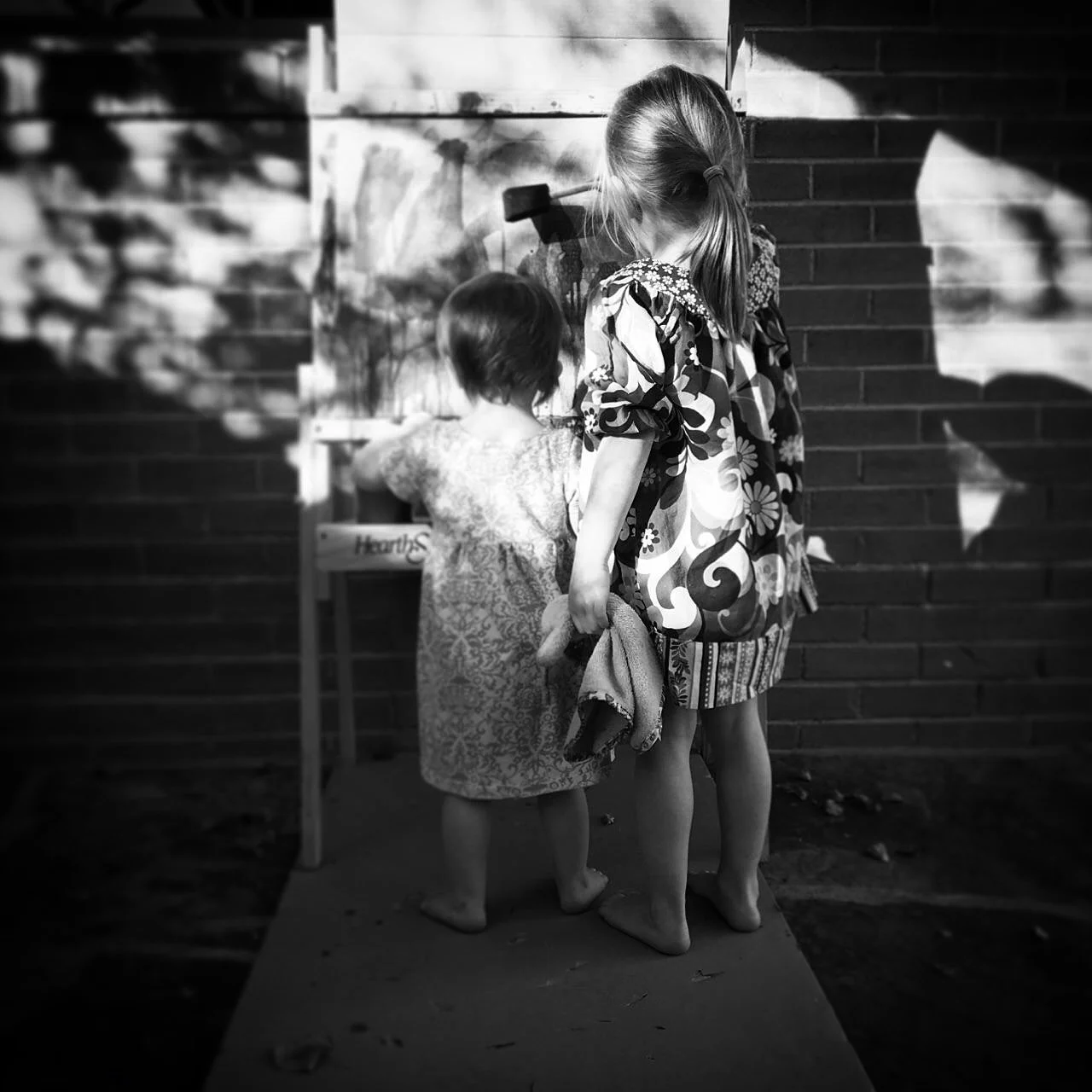   Phoebe. Teaching Lucy to Paint. 11-10-16.  