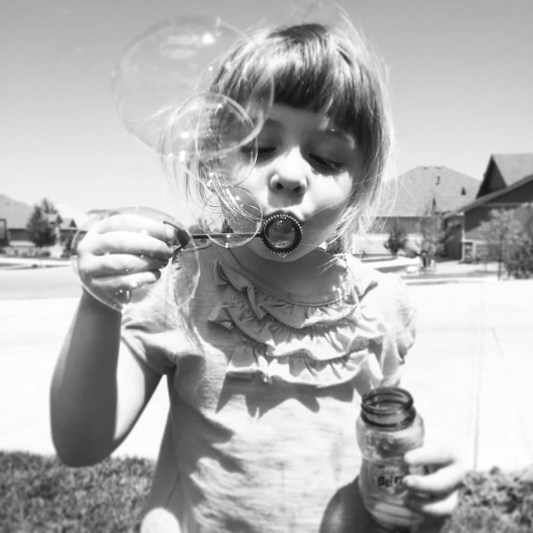   Phoebe. Blowing Bubbles. 7-7-16.  