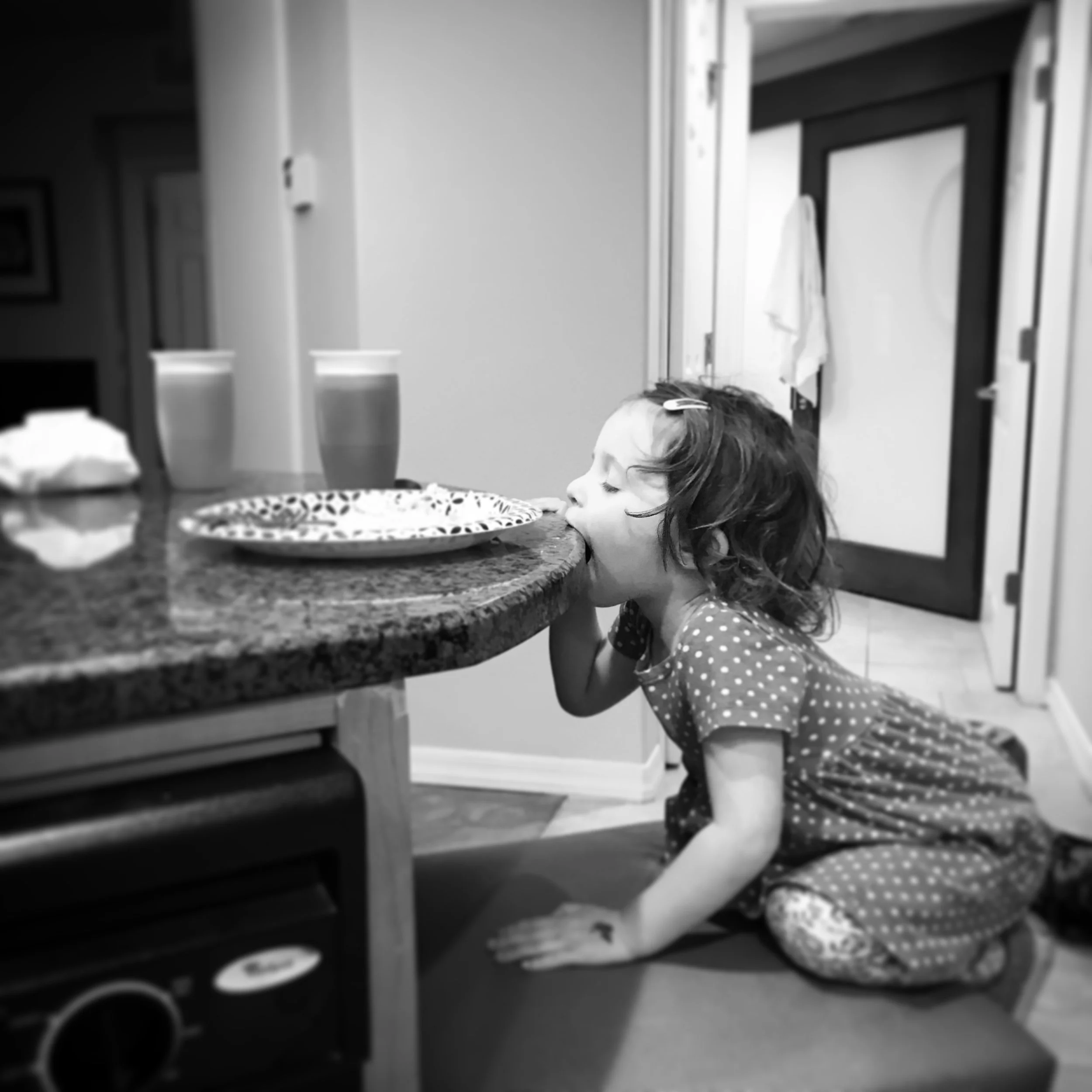   Lucy. Biting the Counter. 3-26-18.  