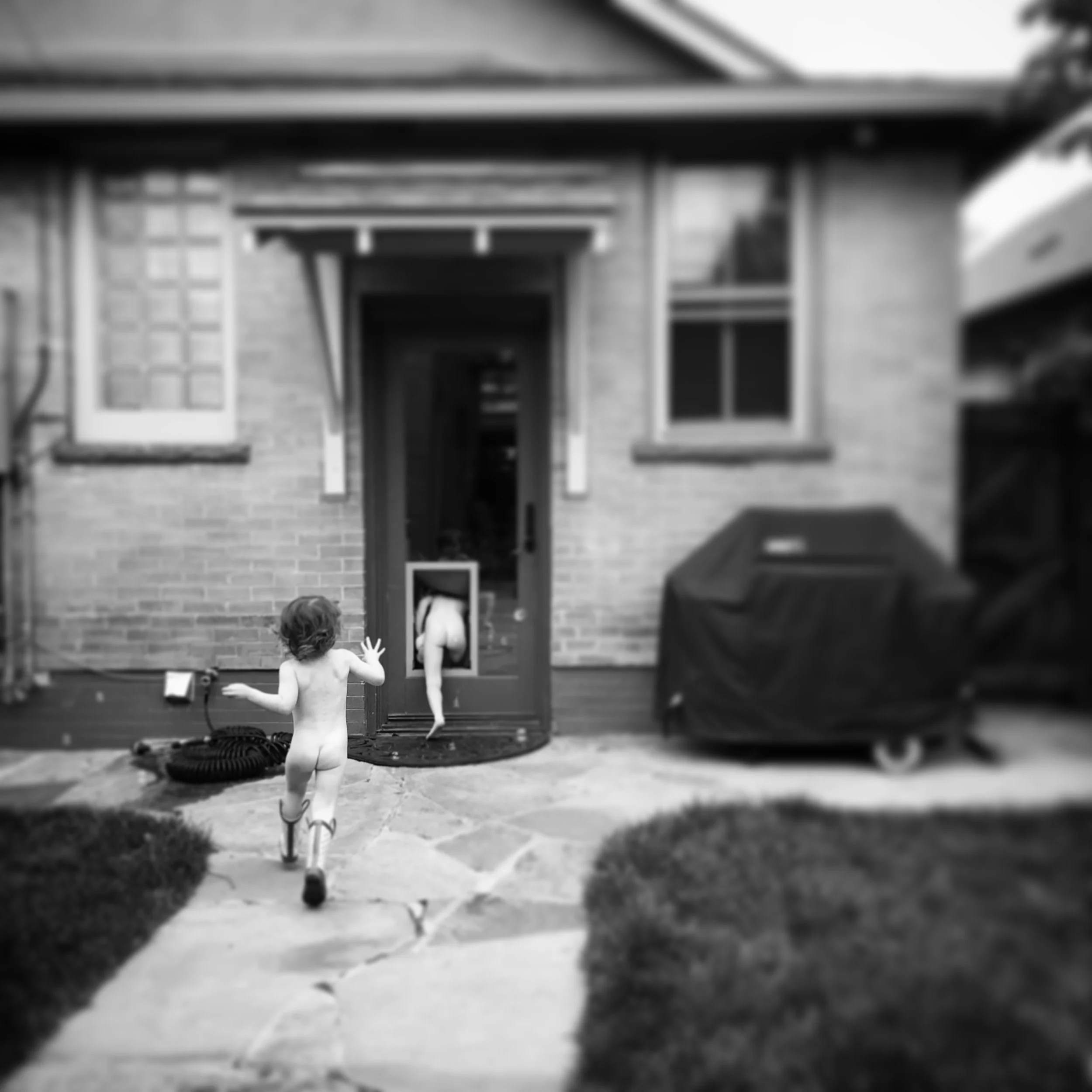   Phoebe &amp; Lucy. Going Inside. 5-12-18.  