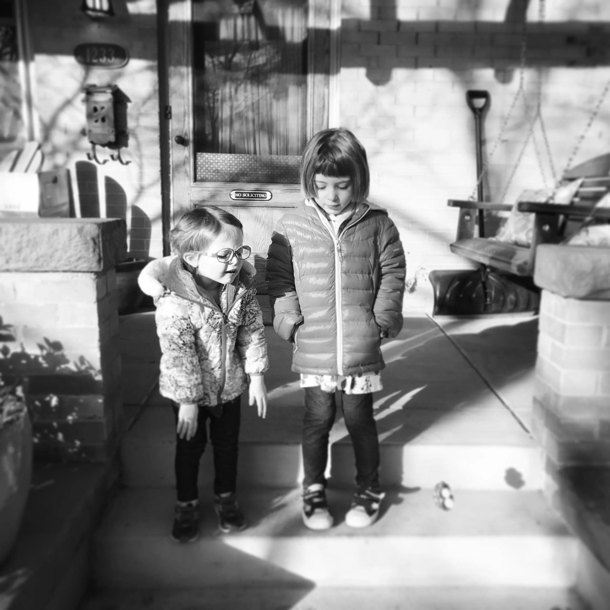   Phoebe &amp; Lucy. Lucy’s First Day of Preschool. 2-5-18.  
