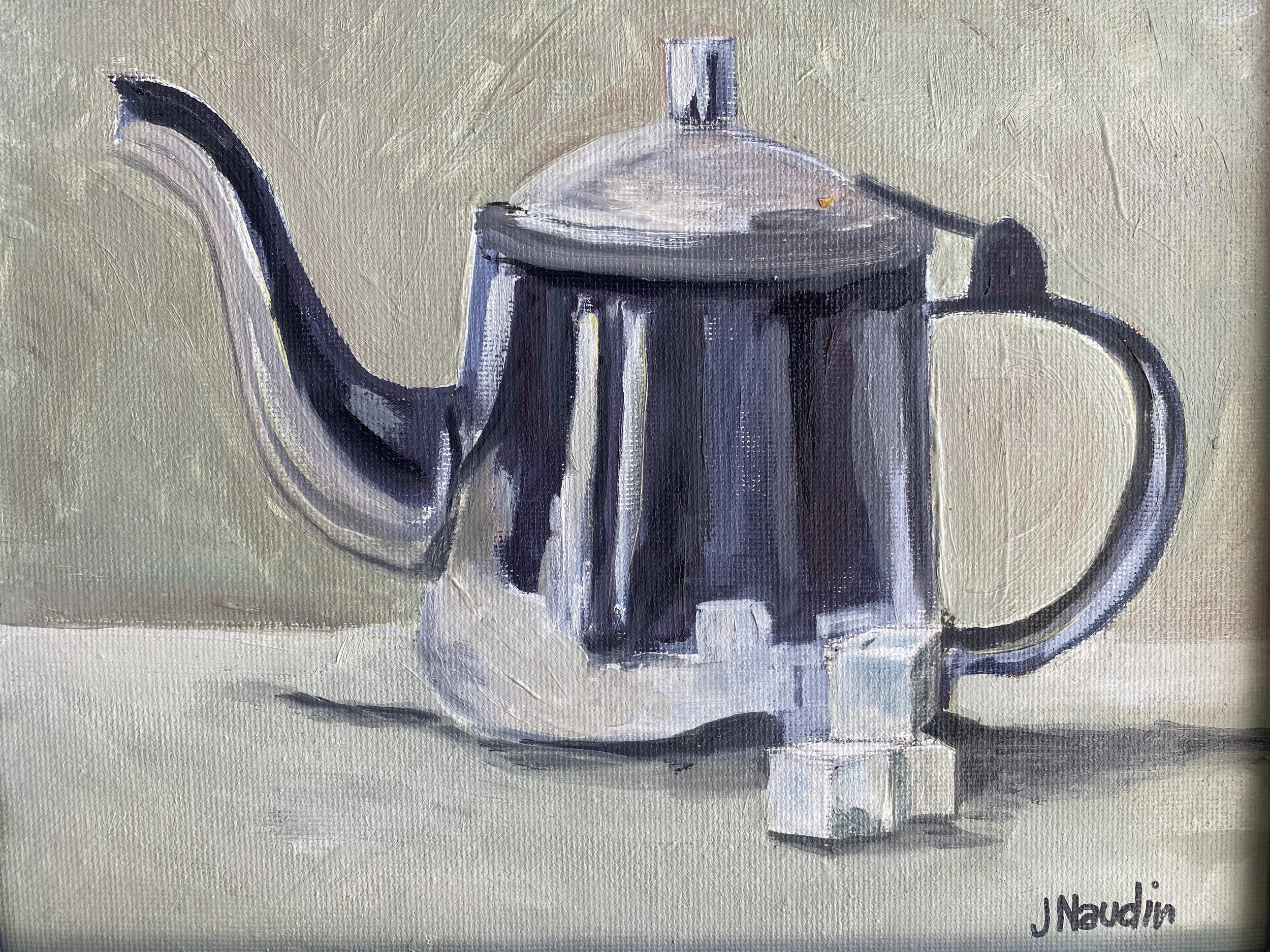 Silver Tea Pot with Sugar Cubes