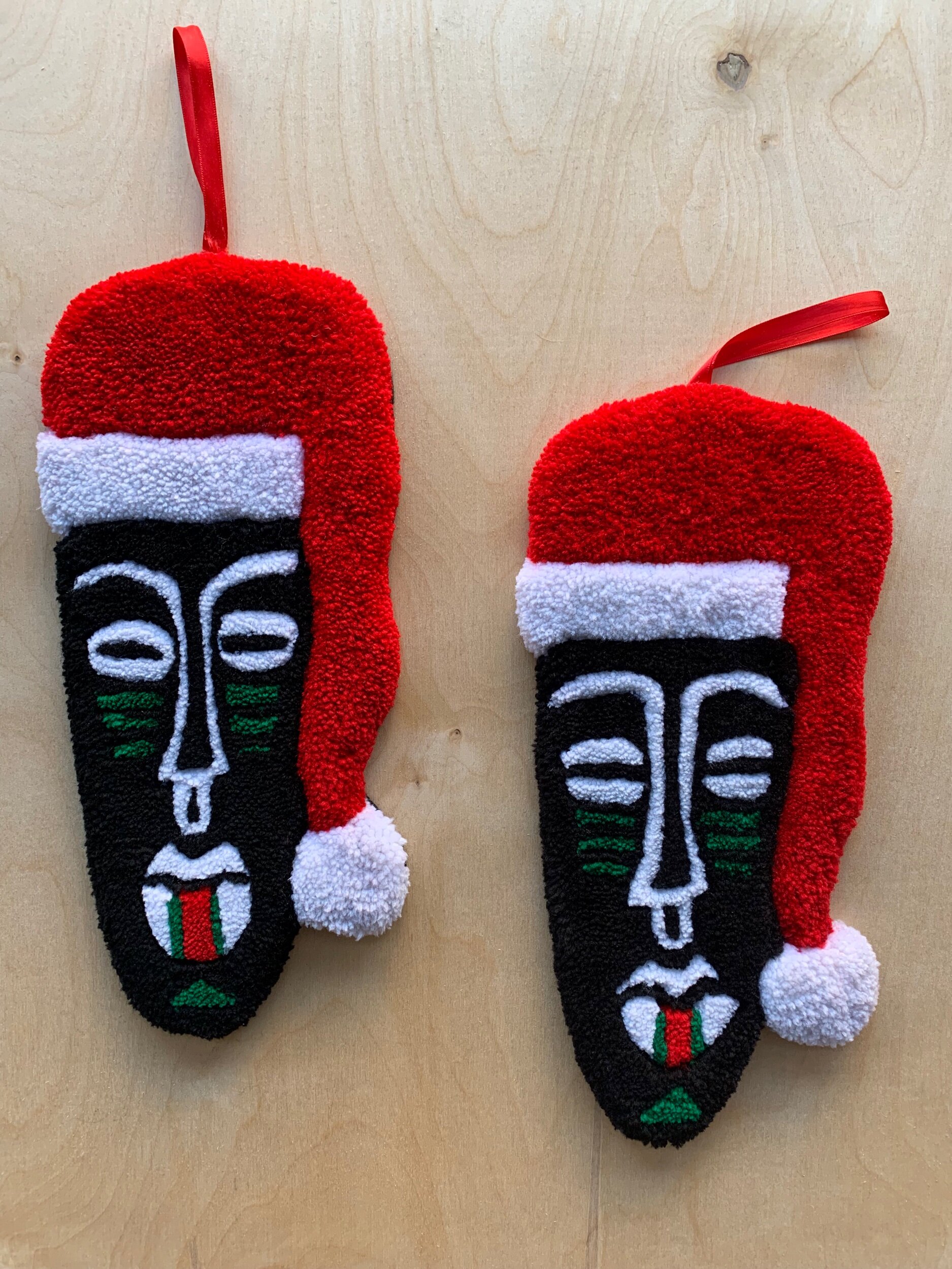 Hand-tufted Santa Mask