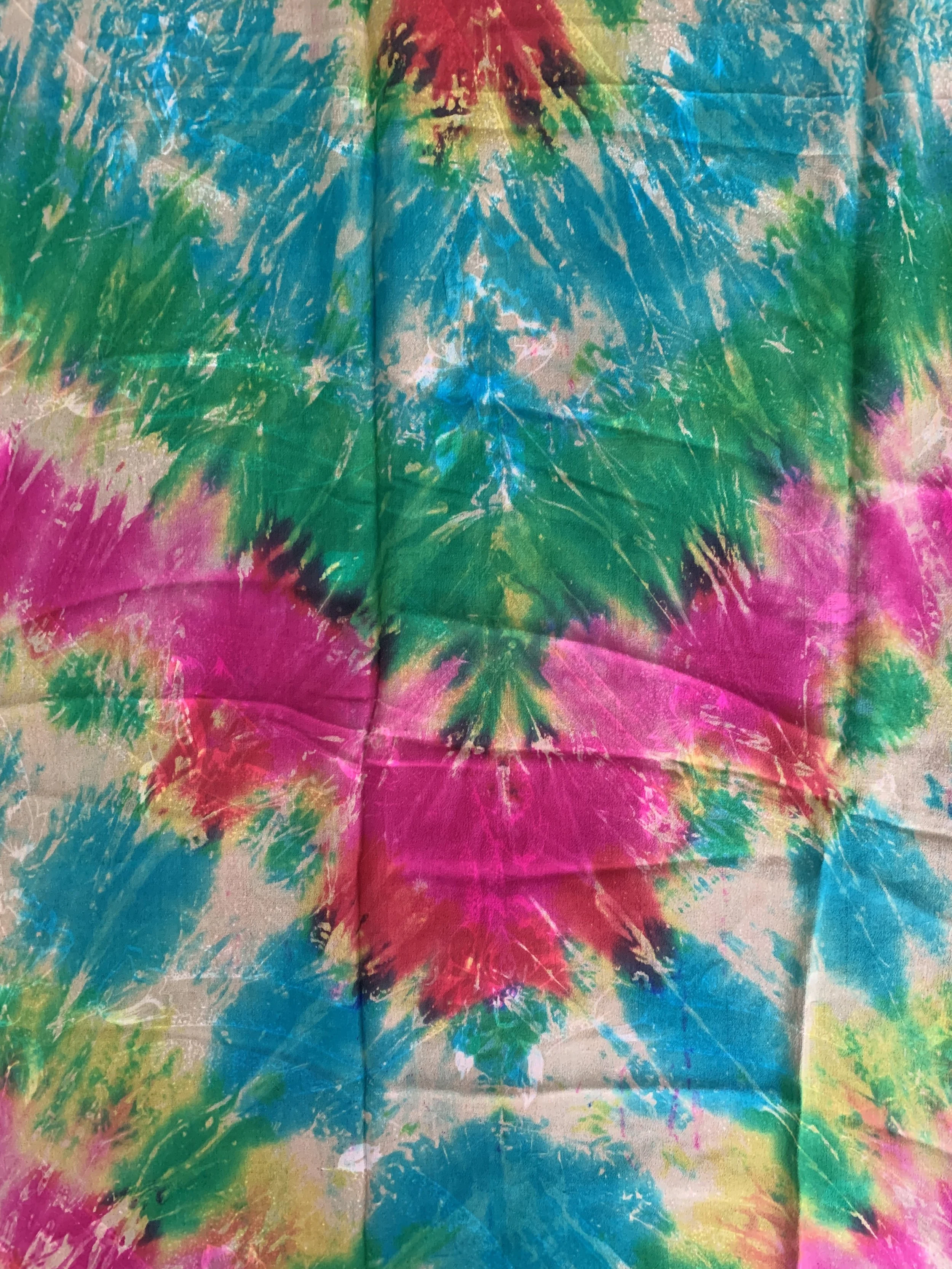 Magenta Green Lime tie dye