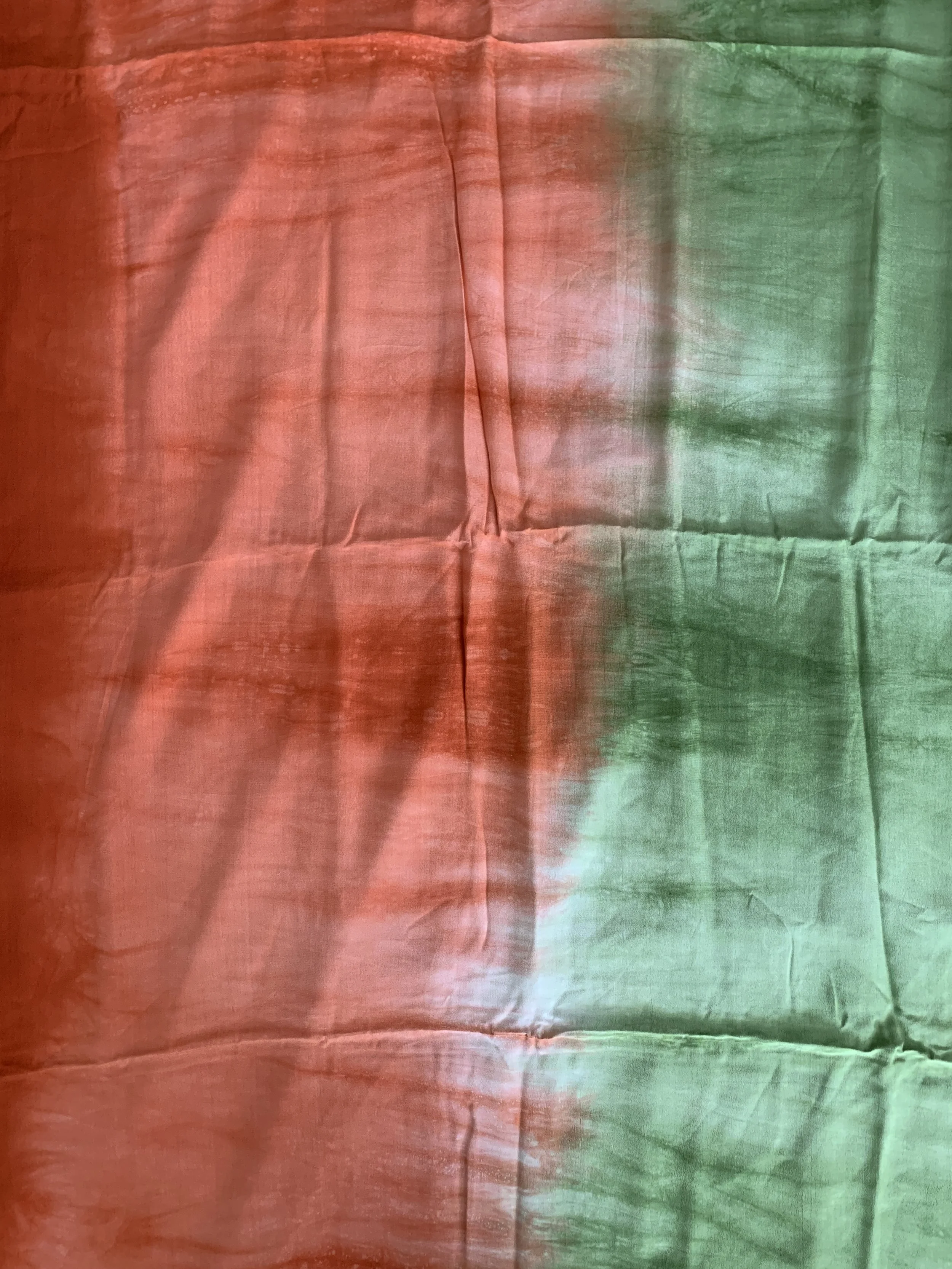 Green Orange White tie dye