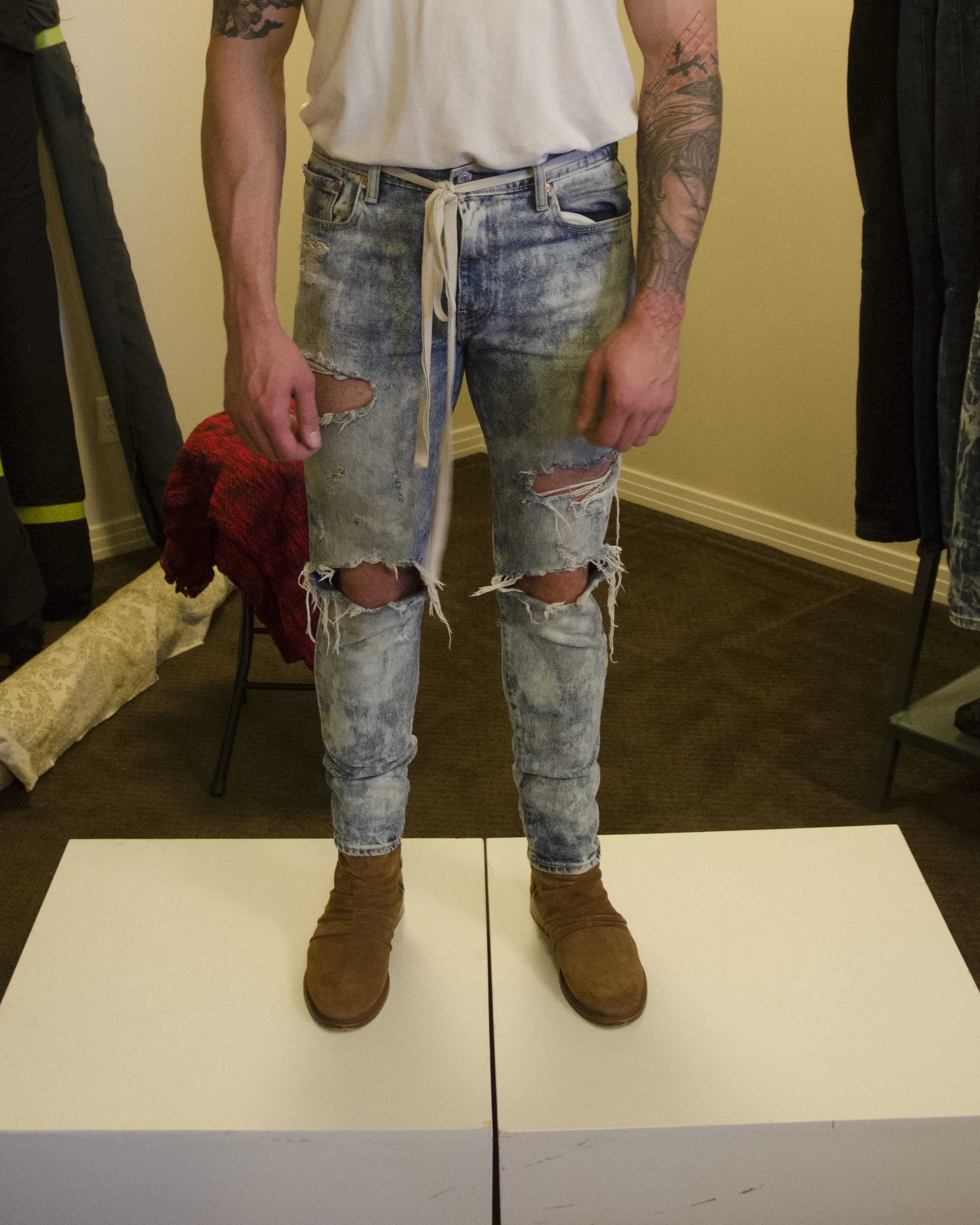 splatter denim