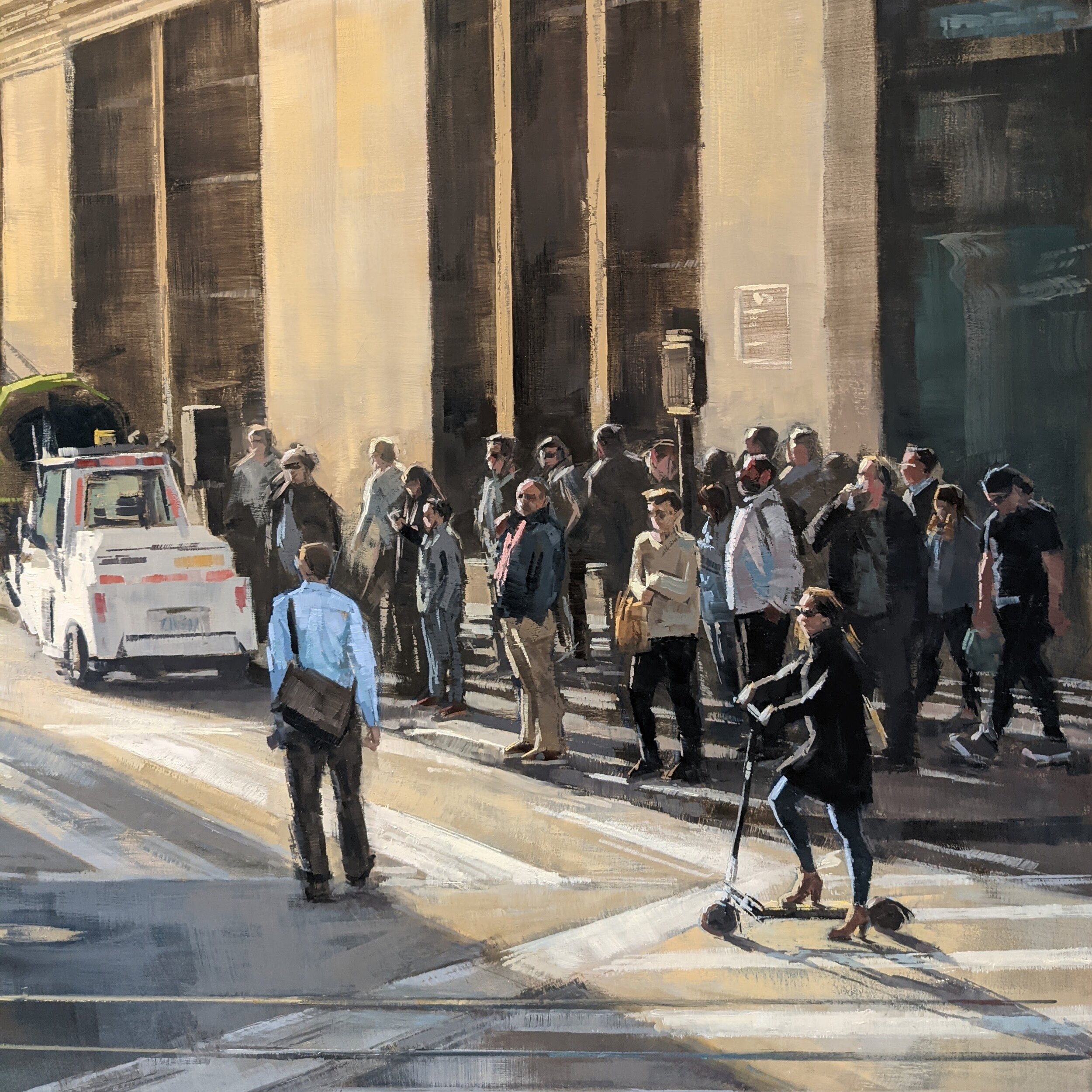 Morning on New Montgomery - detail of the crowd