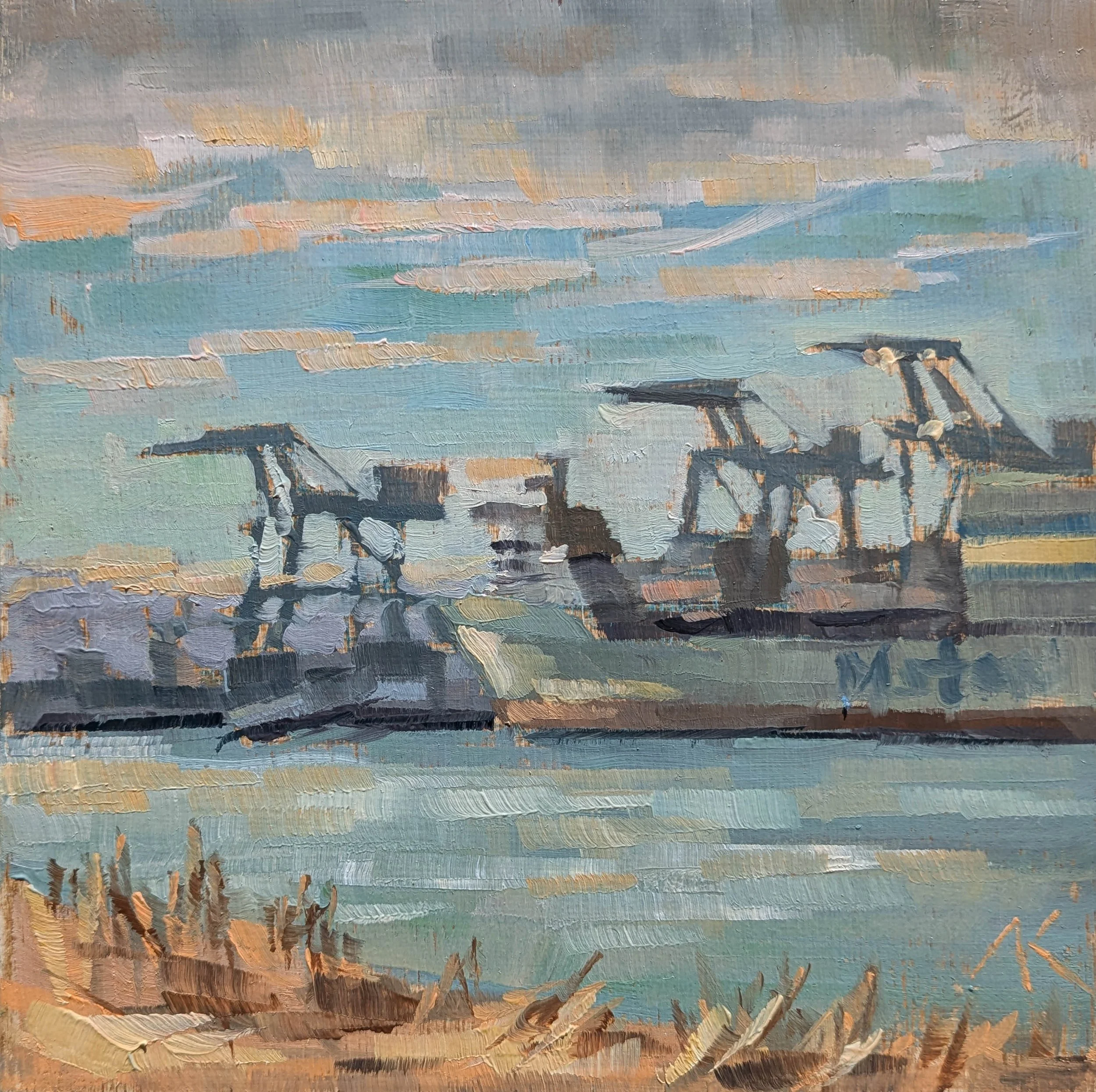 Sunset Cranes