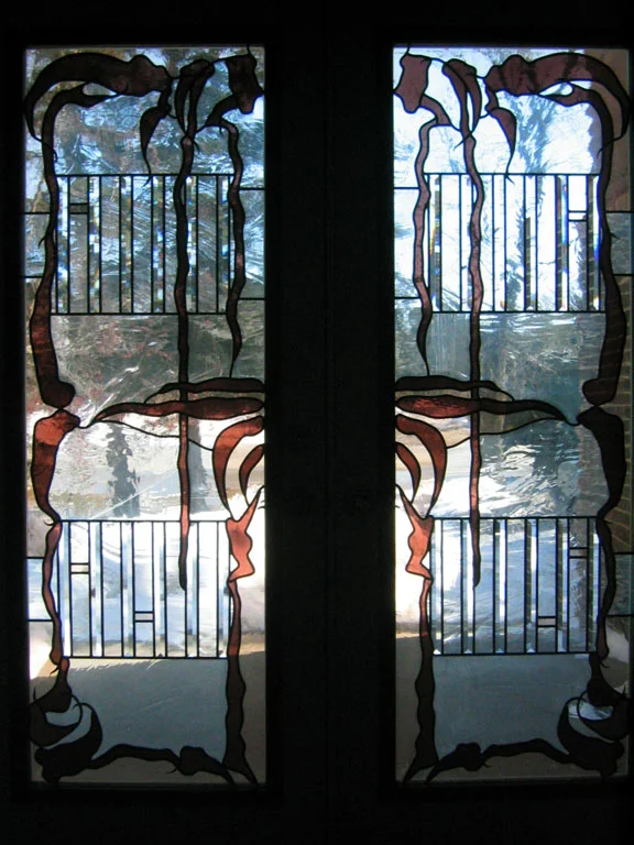 Lead, glass 1999, 50cm x 180cm (x2) Birds Hill, MB