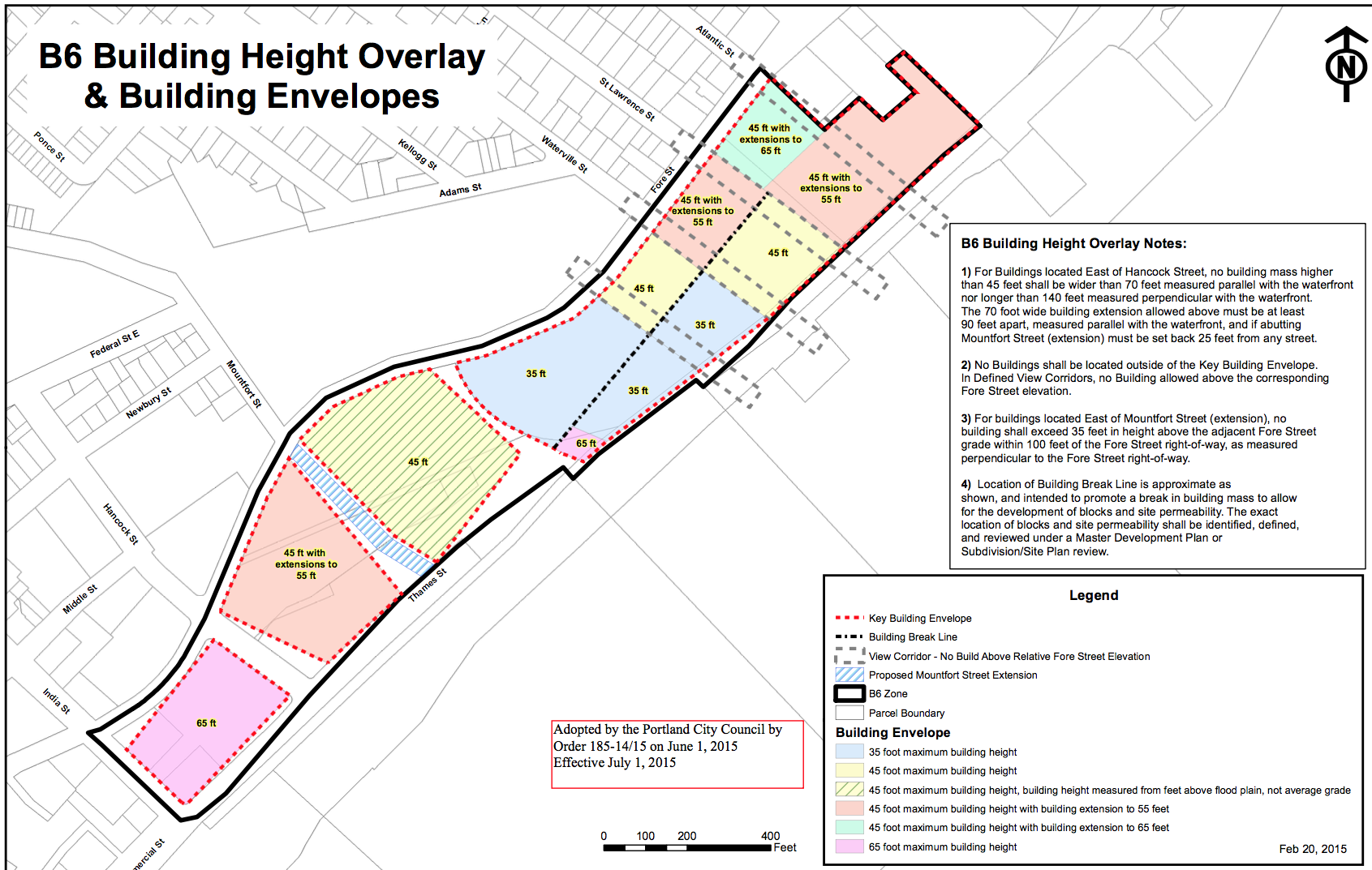 The Portland City Council mandated a maximum height of 45 feet from the B5 and B6 blocks in July of last year.