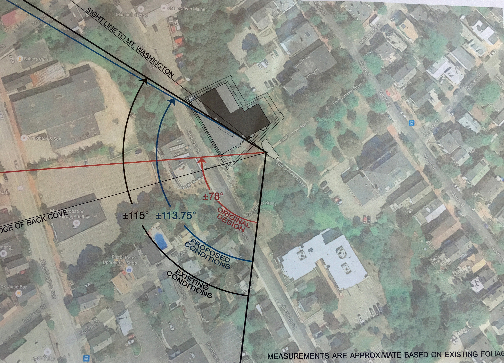 Site line view from developer's design team and obtained Thursday afternoon.