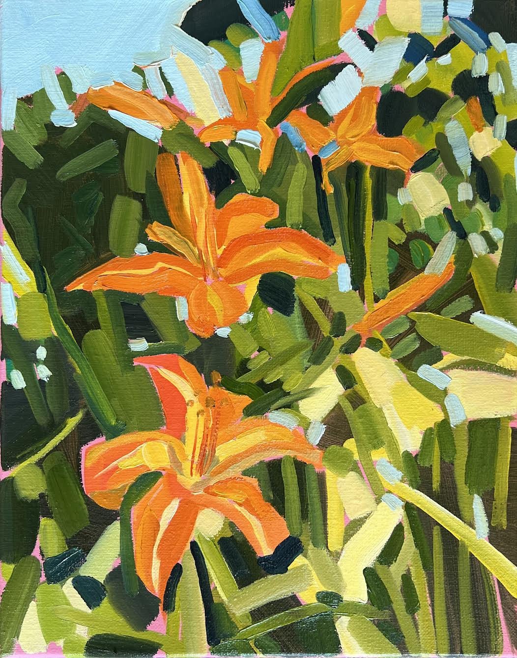 Daylilies, 16"x12", Oil on Canvas