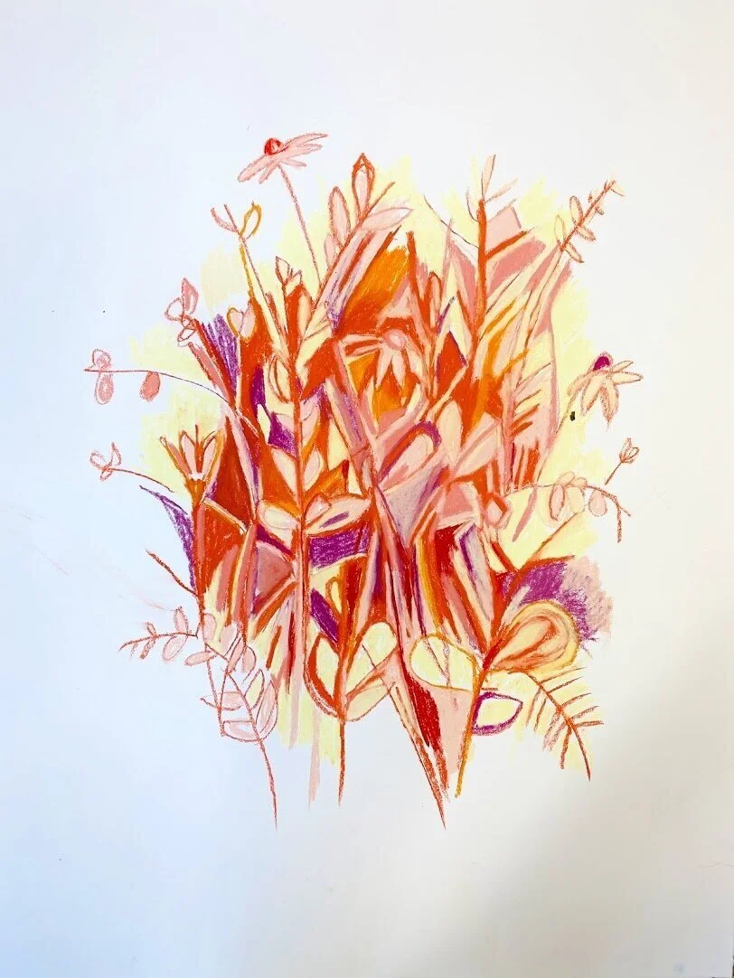 Meadow Finds, Pastel and Colored Pencil on Paper, 30"x22" (Copy)