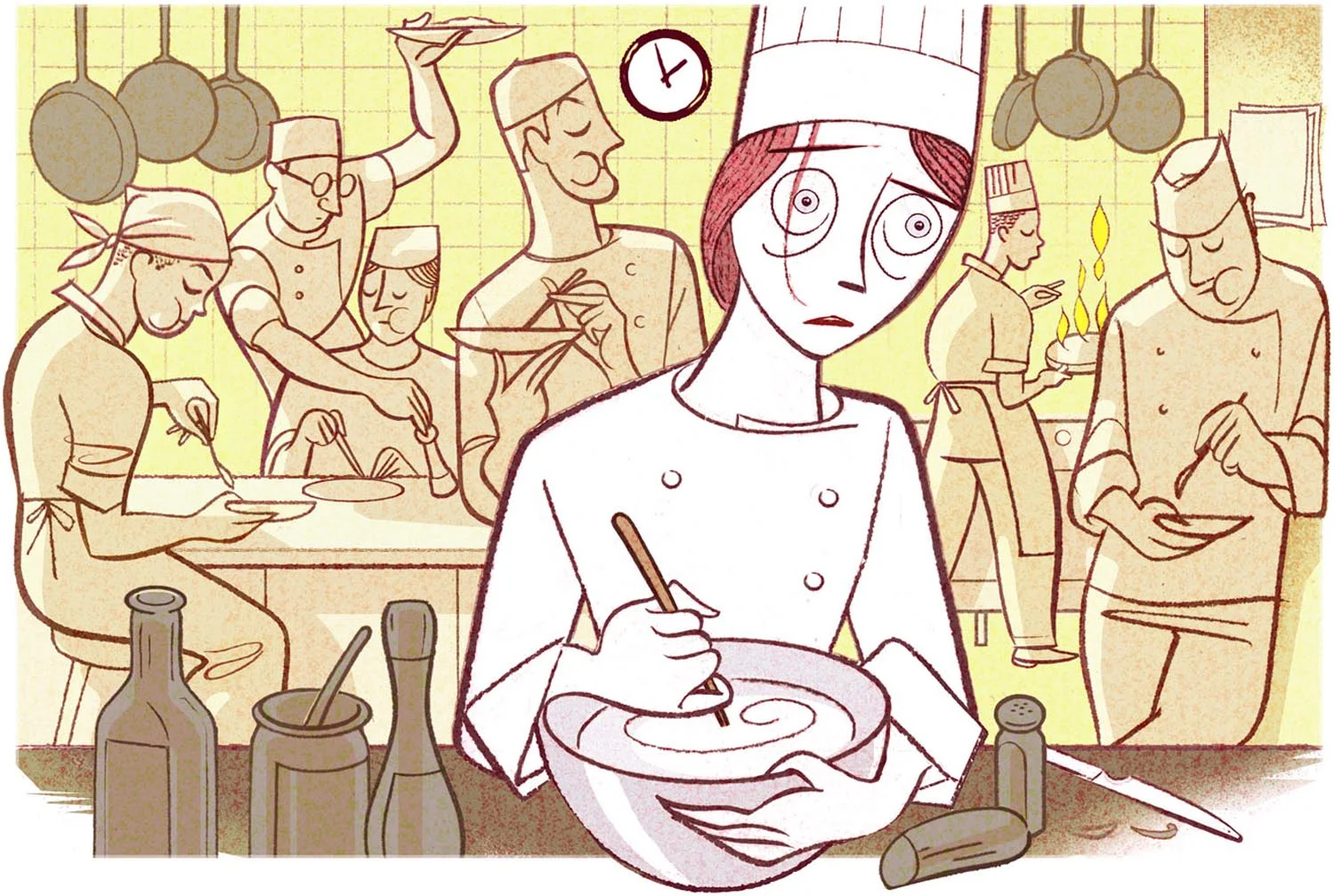 a sous-chef's anxiety cooking for the staff • The New York Times