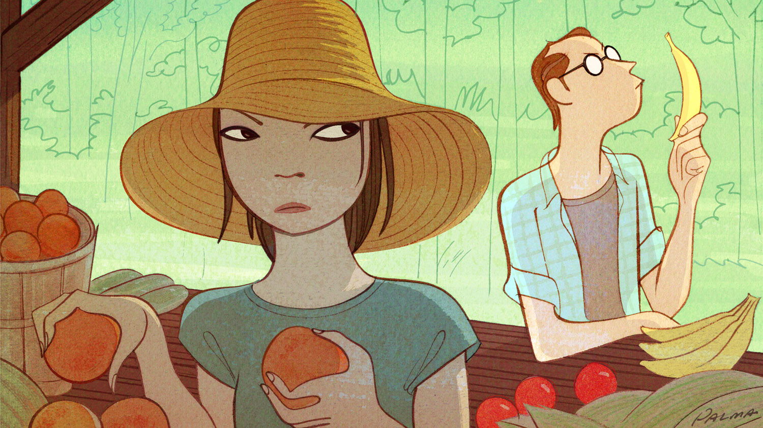strange produce at farmer's market • Narratively