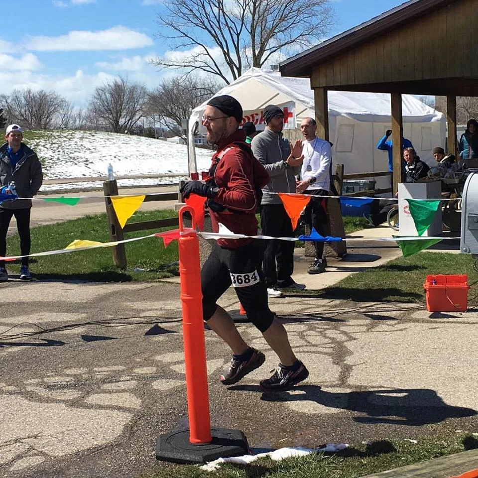 My wife and kids cheered me on at the finish line, which was awesome. 