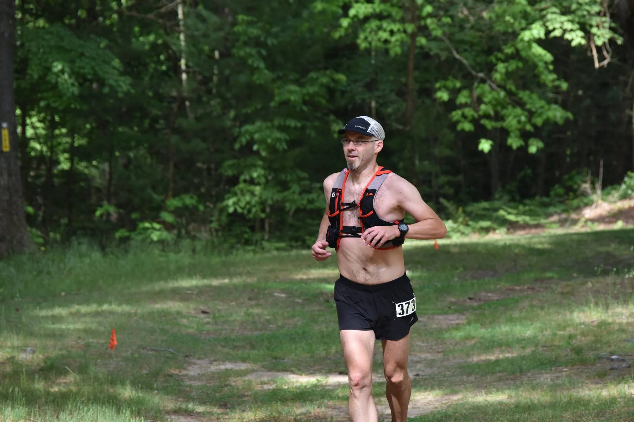 Coming into the campground right before the start/finish area at the end of loop two.
