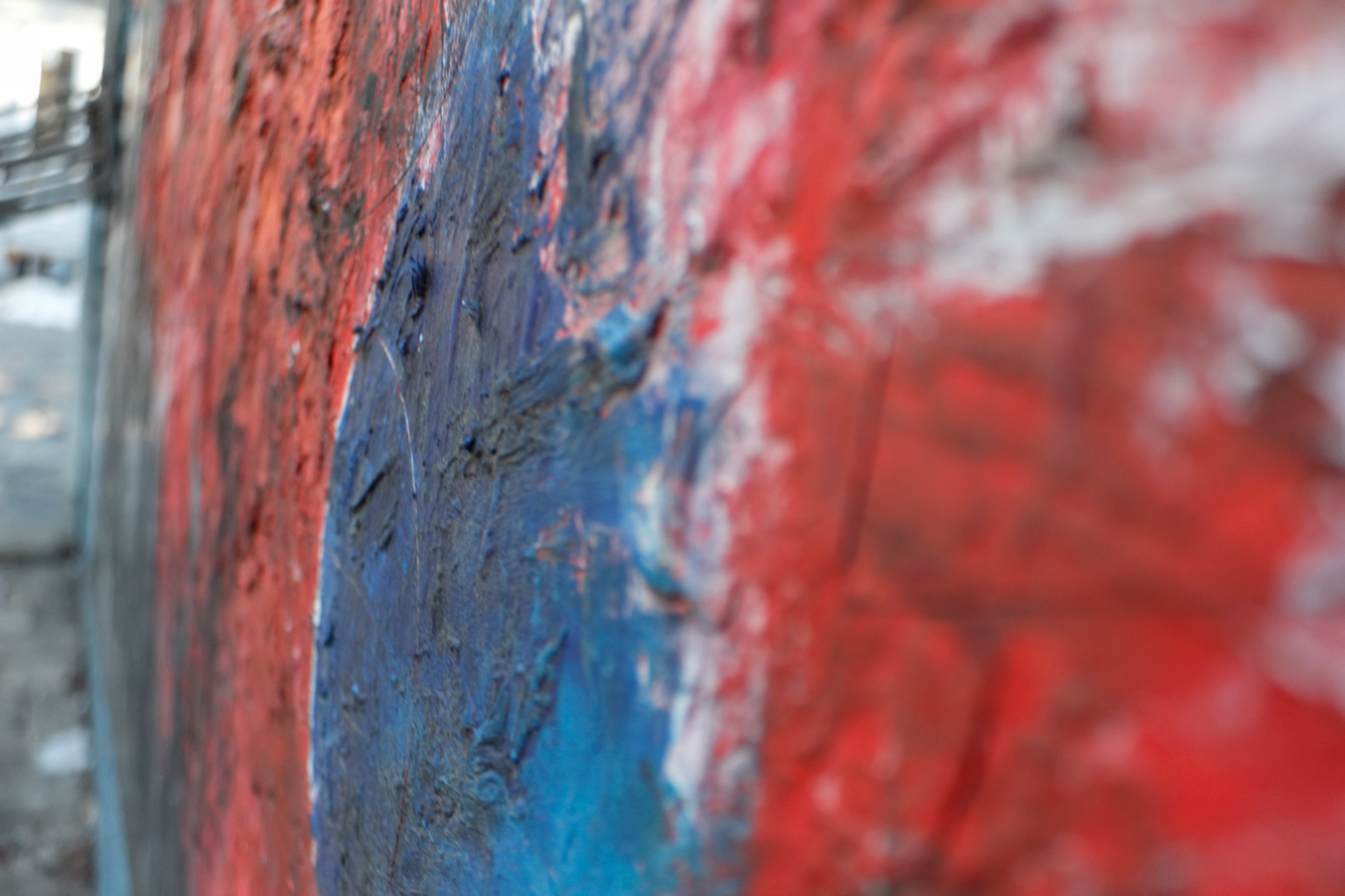 Hedonism and contemplation. I wanted PULSE to read like a jazz composition on the one hand, and a psalm on the other. In one way, you can look at this massive painting as a vibrant, sculptural field of color, with peaks and valleys of layered oil pa