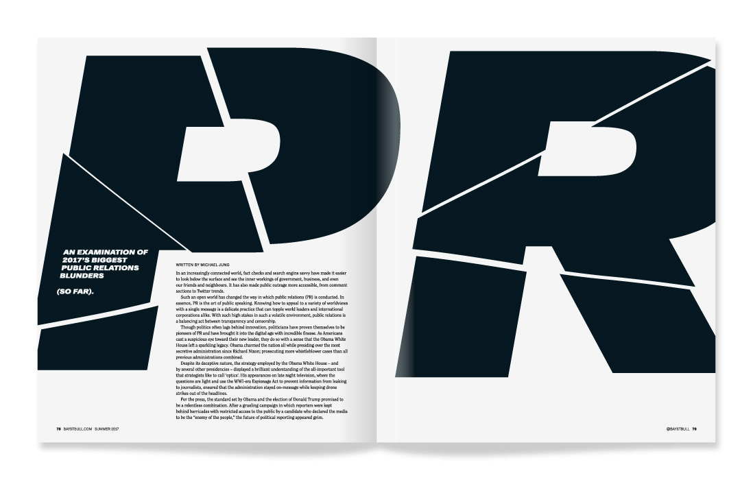 Bay Street Bull Magazine / Editorial Design / Art Direction