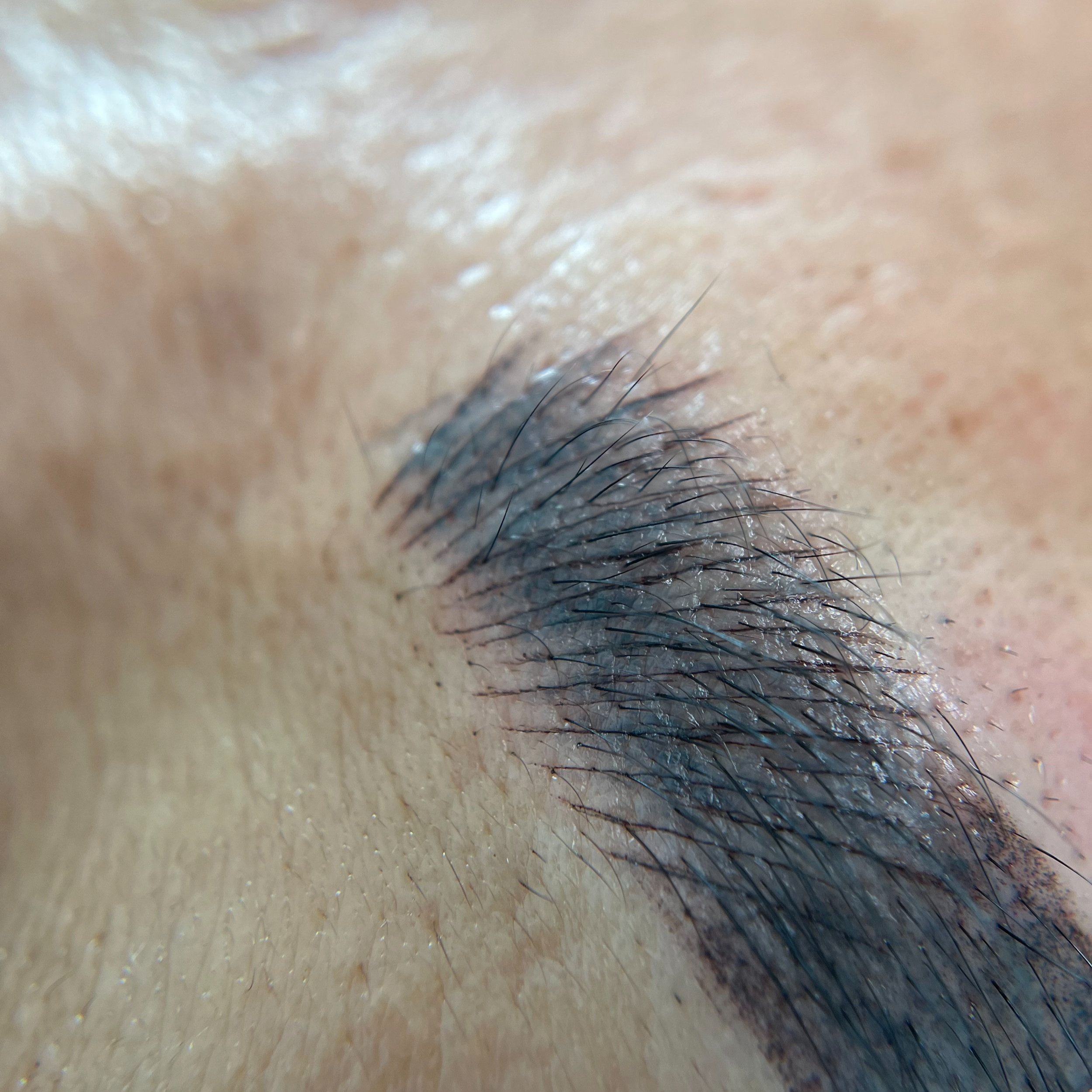 Microblading on shaded brows