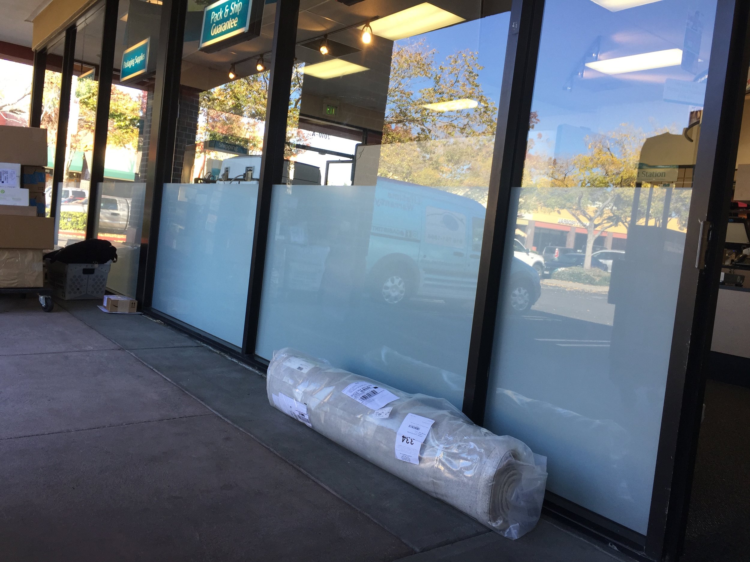UPS Store (white frost privacy film)