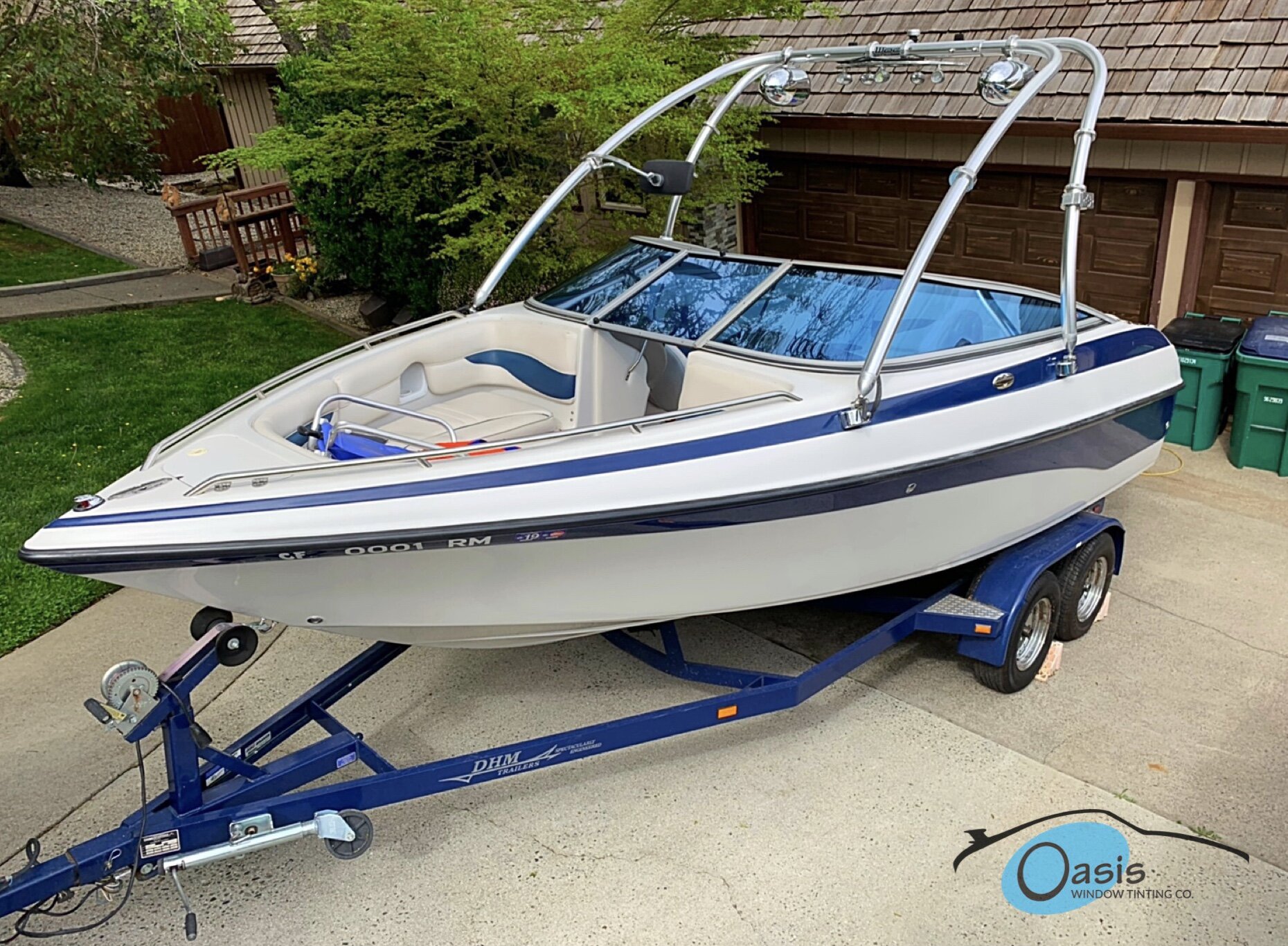 Blue reflective tint to customize this boat!