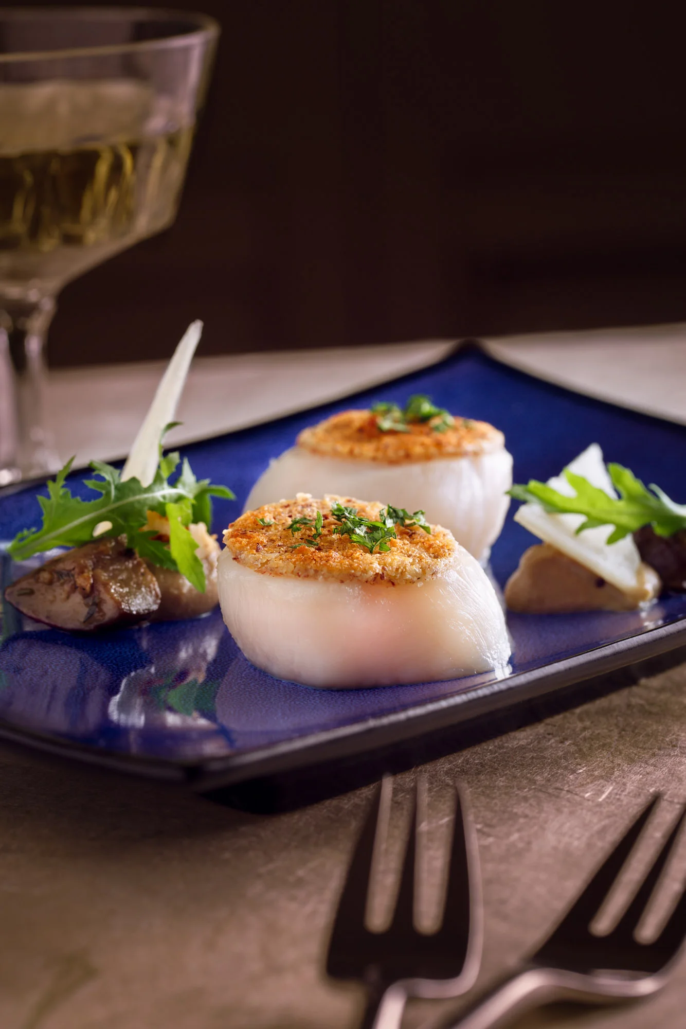 Crust scallops