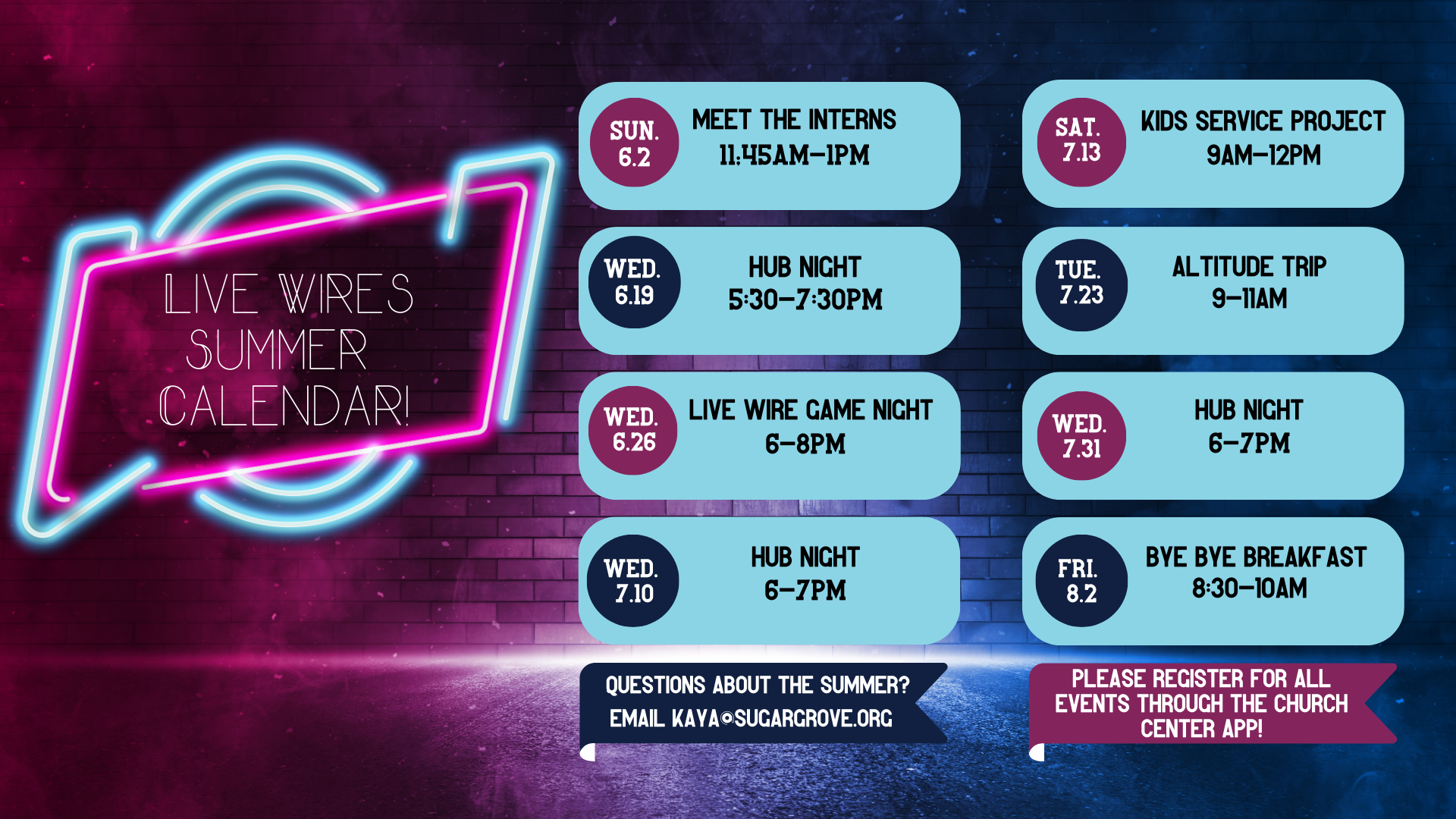 2024 Family Ministry Summer Calendars — Sugar Grove Church of Christ