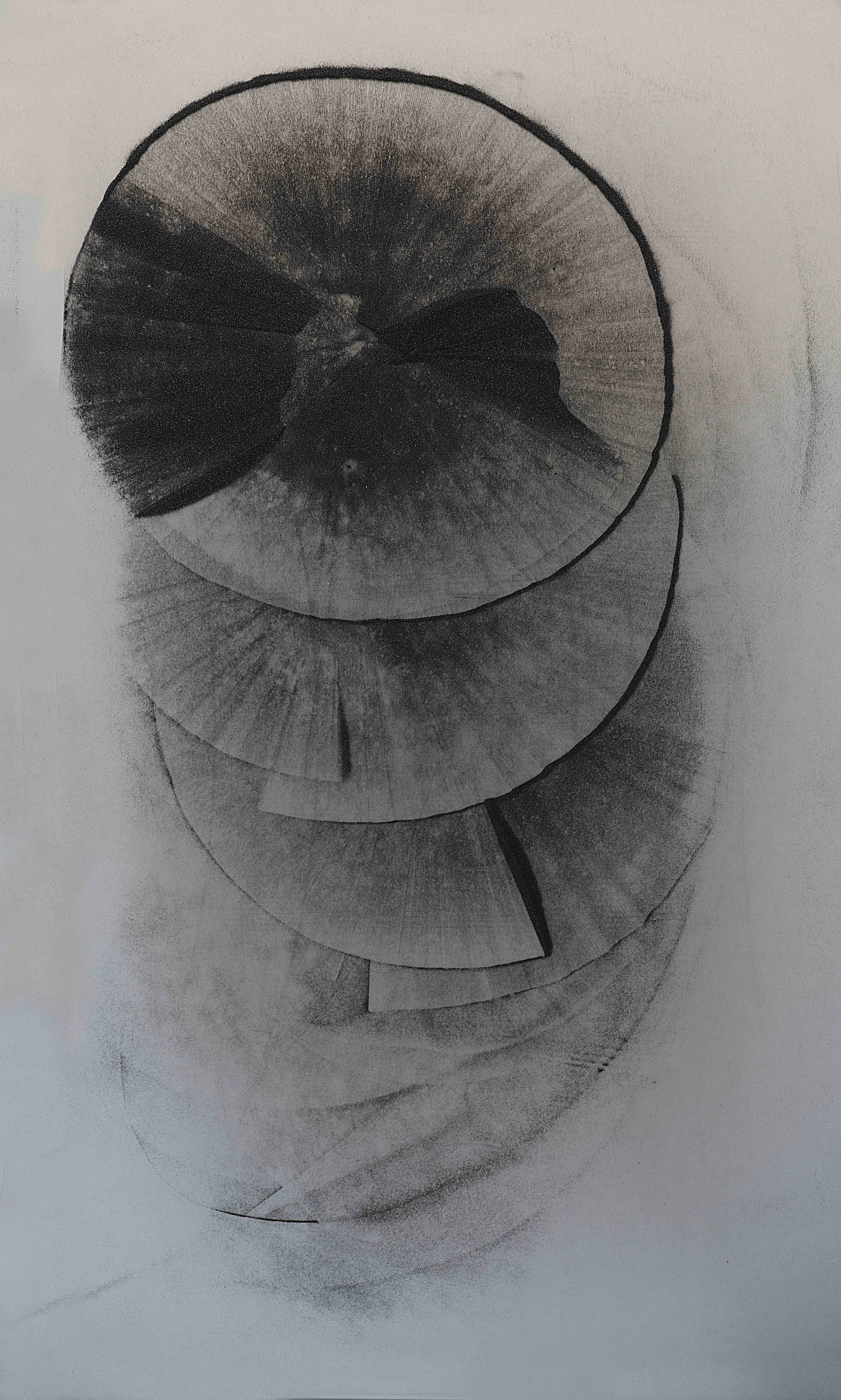 Untitled, 2017. Black sand drawing.