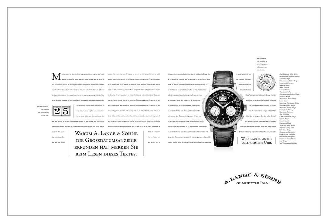  Why A. Lange &amp; Söhne invented the great date display, you realize reading this copy. 