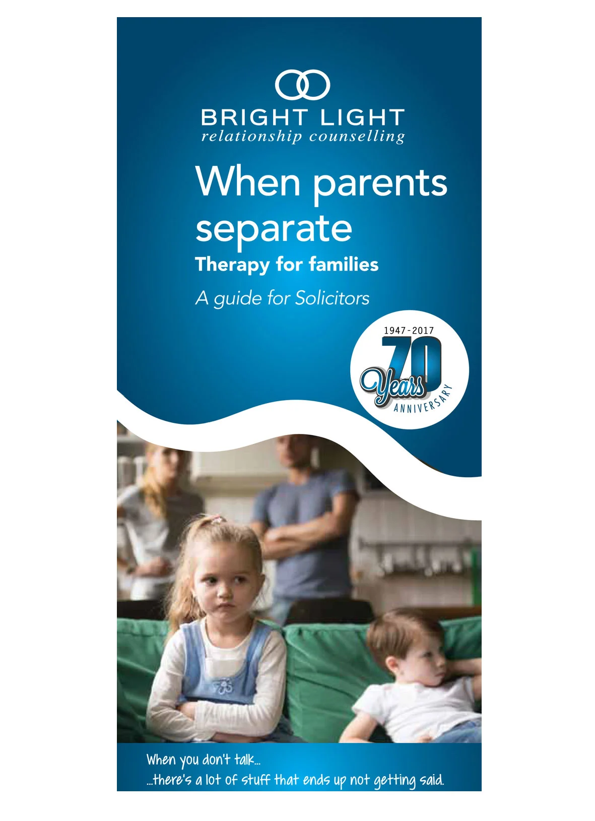 When parents separate - When parents separate they still have a responsibility to collaborate for their children’s welfare. Our family therapy service is an early intervention approach to reduce the impact of adverse childhood experiences on children and minimise the emotional distress for all family members. Download PDF