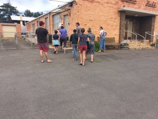 Preparing the hall for Mum's service, January 2019