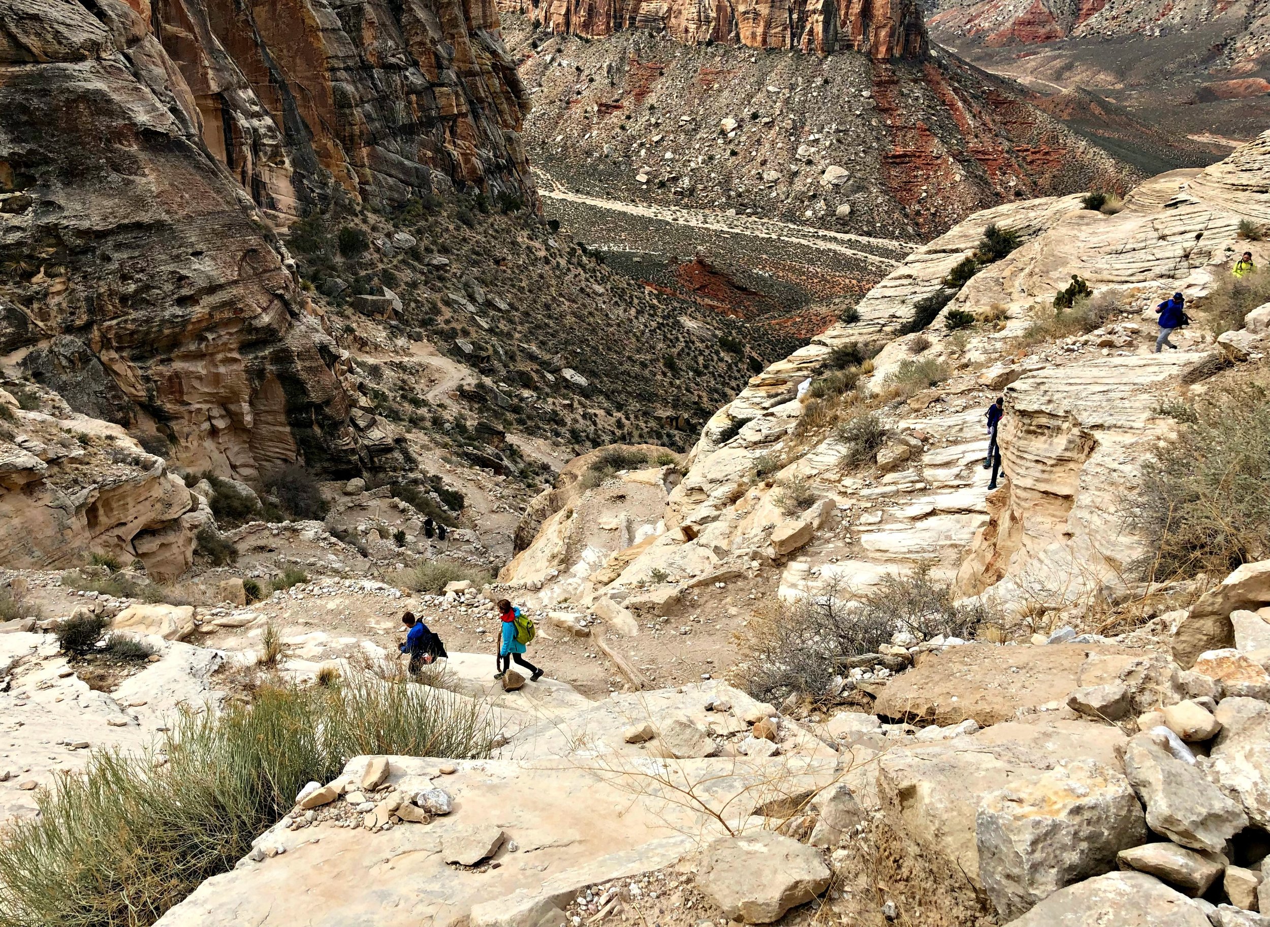 hiking-down-grand-canyon