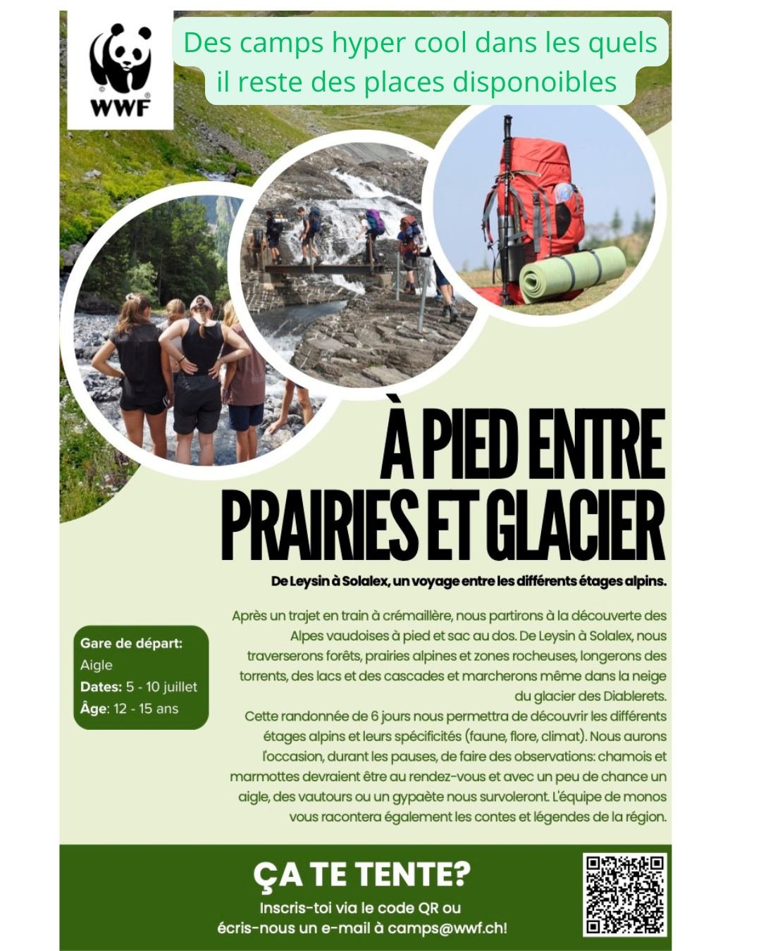 tu as envies de d&eacute;couvrir la nature, de te faire de v nouveau amis en faisant de la randonn&eacute;e ? Ce camp est pour toi...