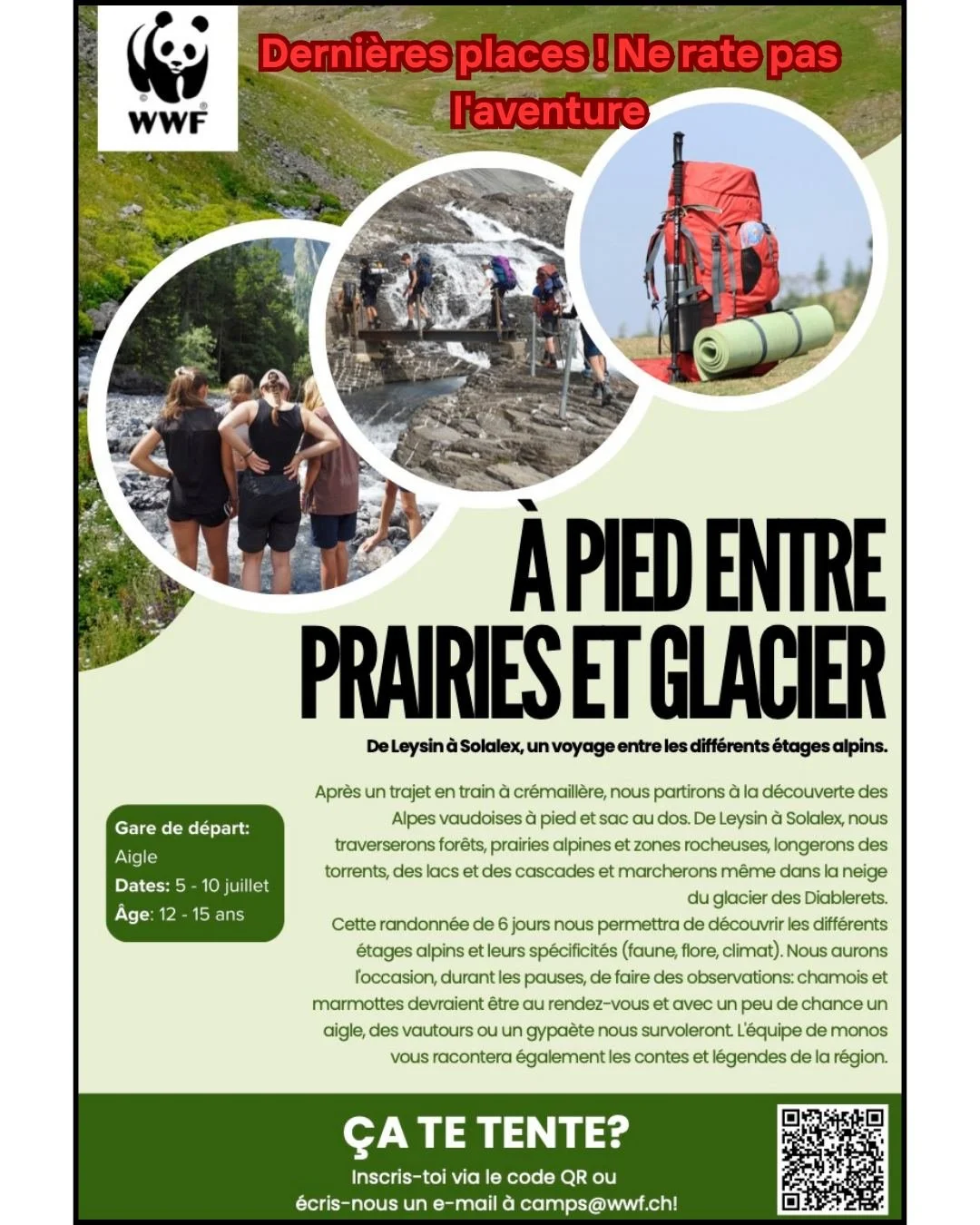 Tu as envie de vivre des moments inoubliables en montagnes lors de tes vacances d'&eacute;t&eacute; ? Une super &eacute;quipe de randonneurs t'attendent. Il reste des place disponible inscrit toi vite!!!!