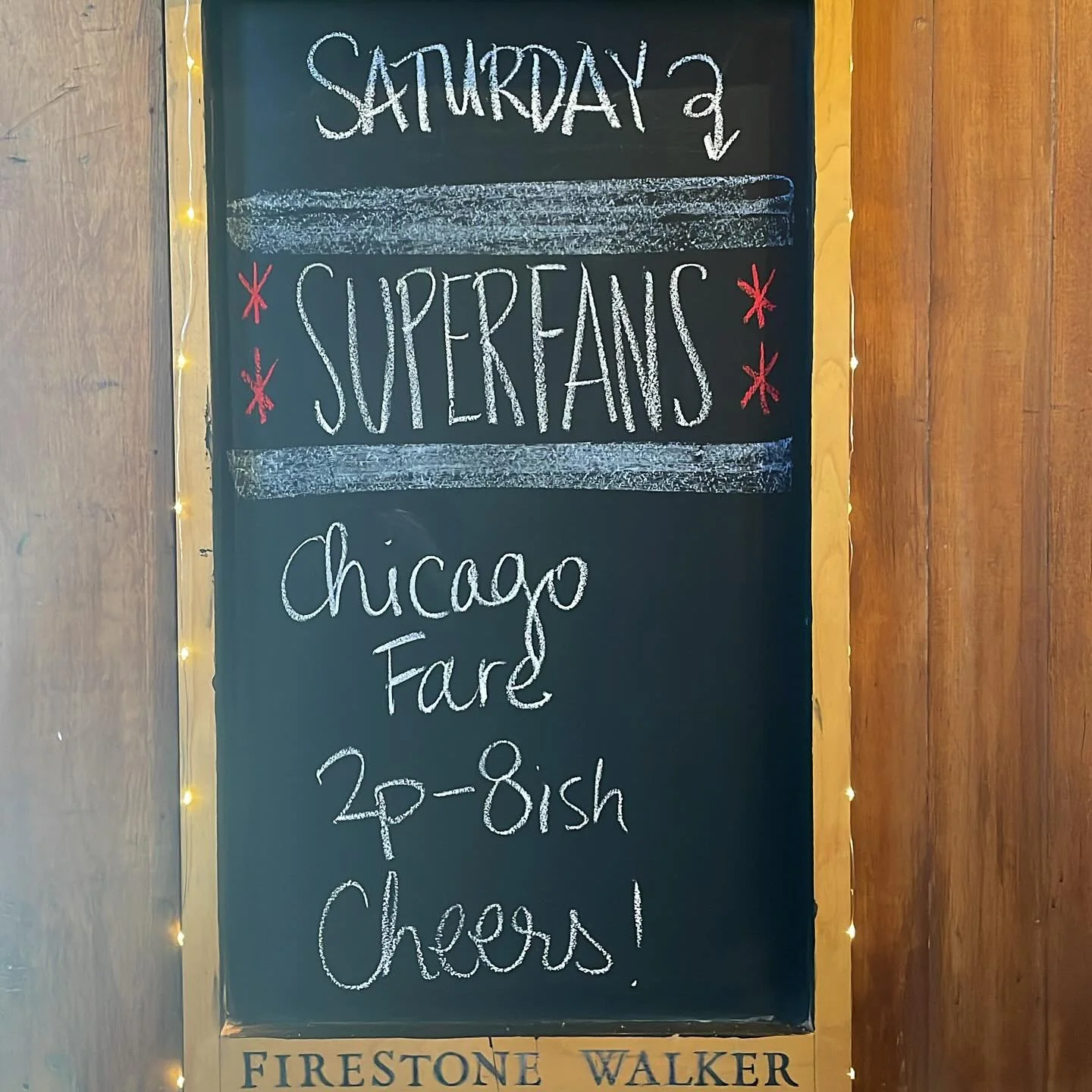 Superfans is BACK this Saturday serving up delicious Chicago style food from 2-8pm! 🌭